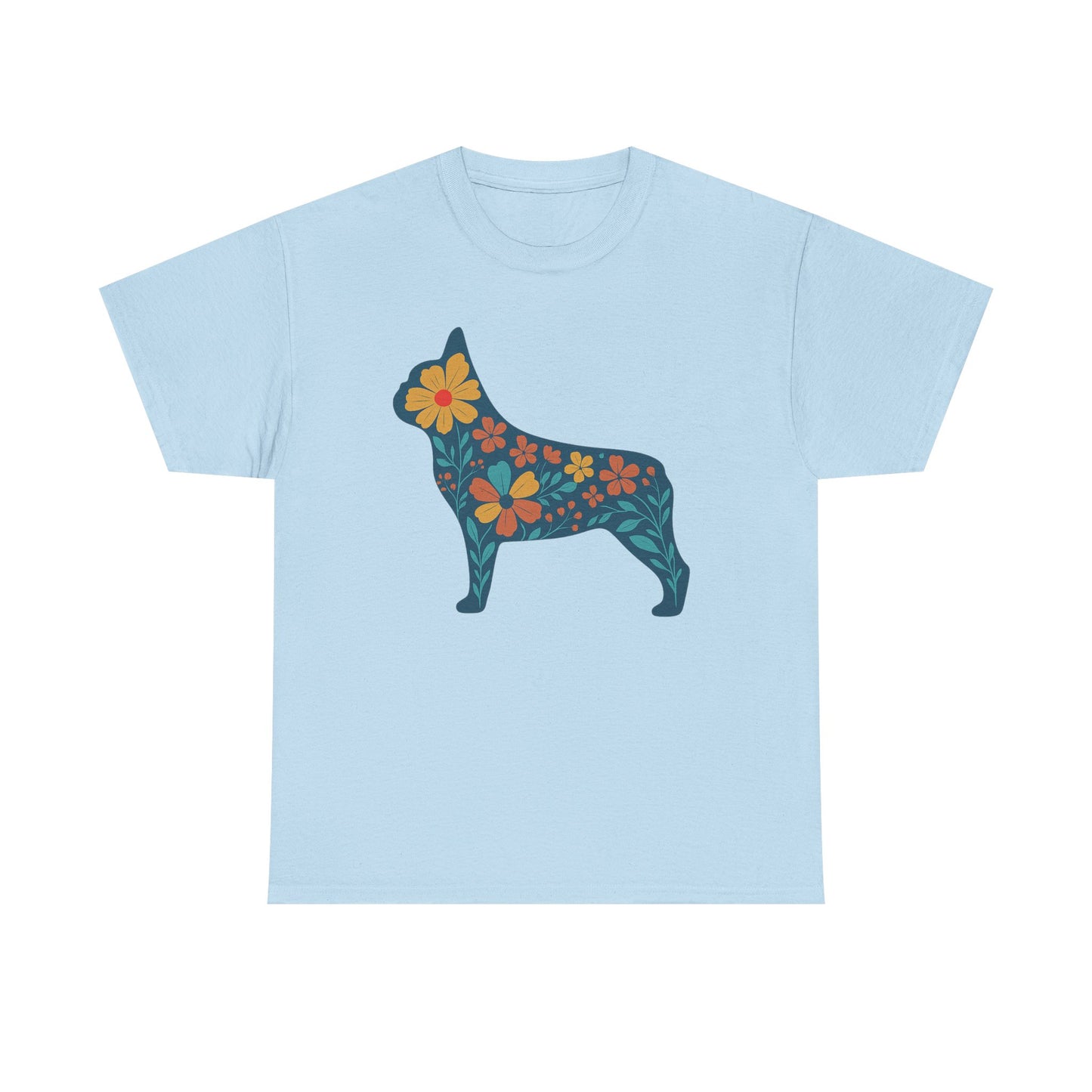 Floral Frenchie T-Shirt | Bright Flower French Bulldog Tee | Cute Dog Lover Shirt | Retro Pet Mom Gift | Boho Botanical Frenchie Graphic Tee