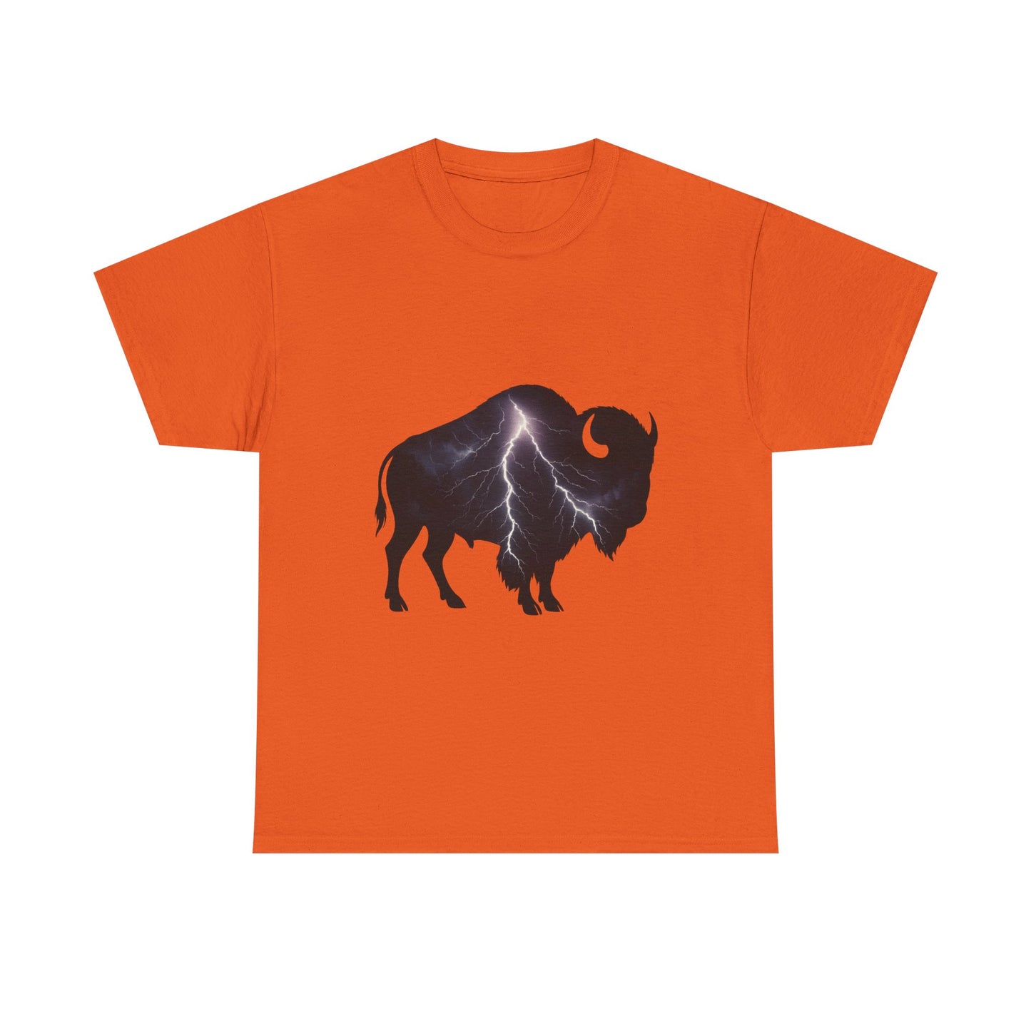Lightning Bison T-Shirt – Oklahoma City Thunder-Inspired Tee, Electric Bison Graphic Shirt, OKC Basketball Fan Apparel