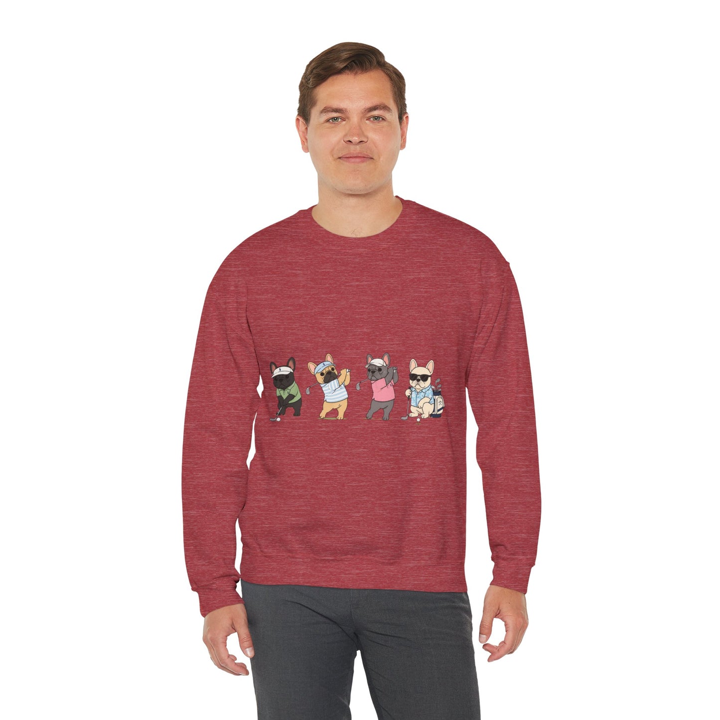 Frenchie Golf Sweatshirt, French Bulldog Golf Crewneck, Funny Golf Dog Sweatshirt, Golf Lover Gift, Country Club Frenchie Pullover