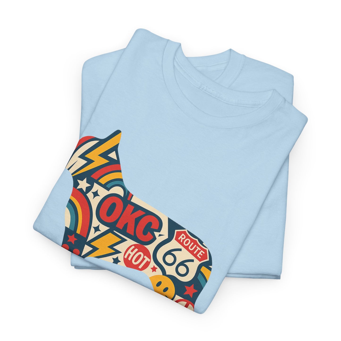 Oklahoma Route 66 French Bulldog T-Shirt | Retro OKC Frenchie Tee | Vintage Route 66 Dog Lover Shirt | Oklahoma Pride Gift for Frenchie Fans