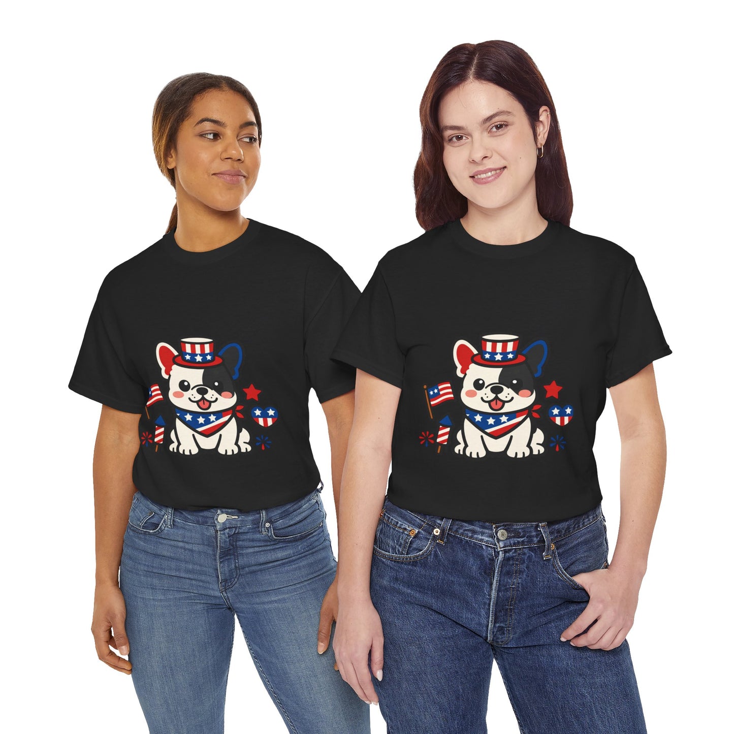 Cute Patriotic French Bulldog Shirt, Kawaii frenchie Fourth of July Tee, American Flag Puppy Shirt, USA Dog Lover Gift, Patriotic Frenchie