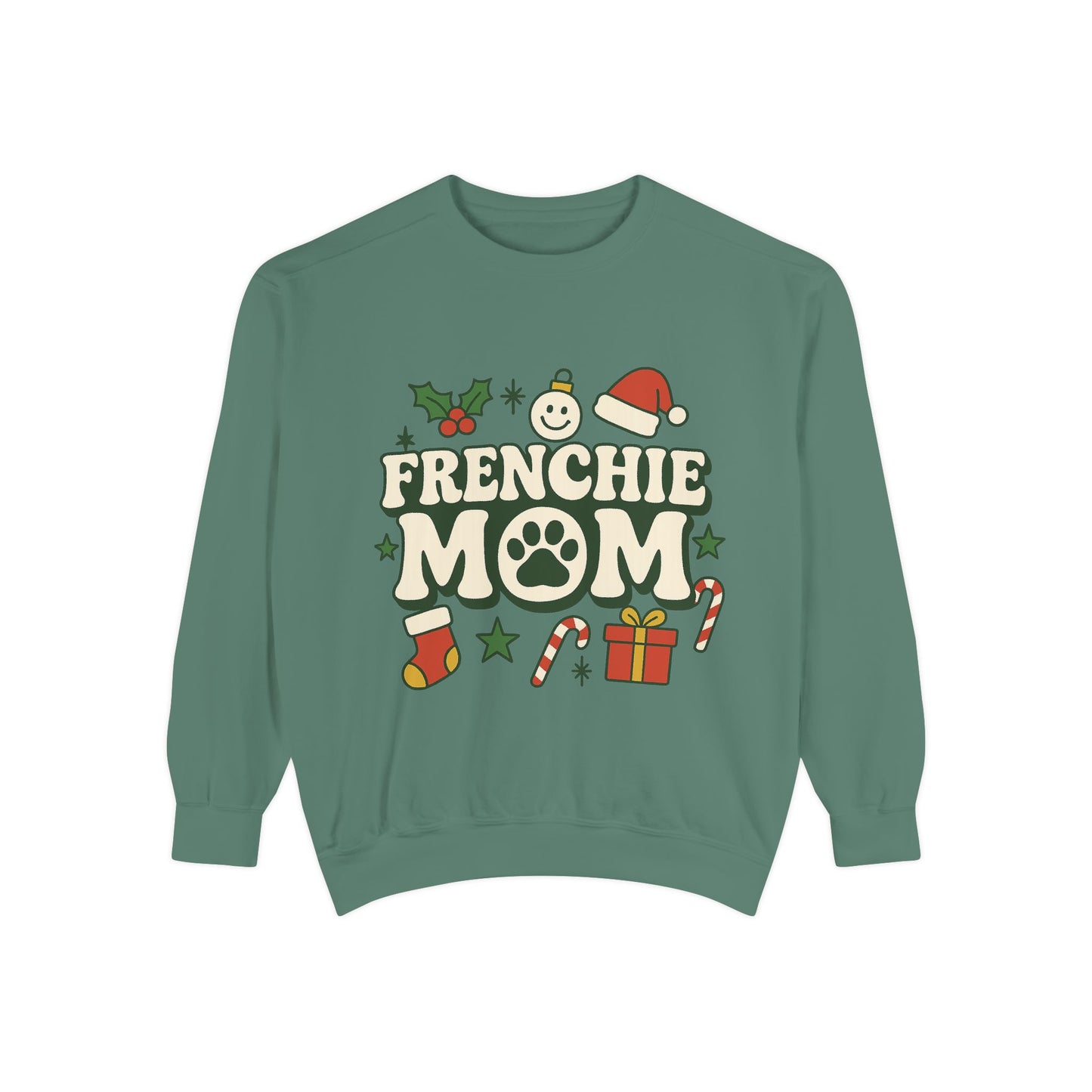 Frenchie Mom Christmas Sweatshirt | Holiday Dog Mom Pullover | Cute French Bulldog Crewneck | Festive Dog Lover Gift Sweater