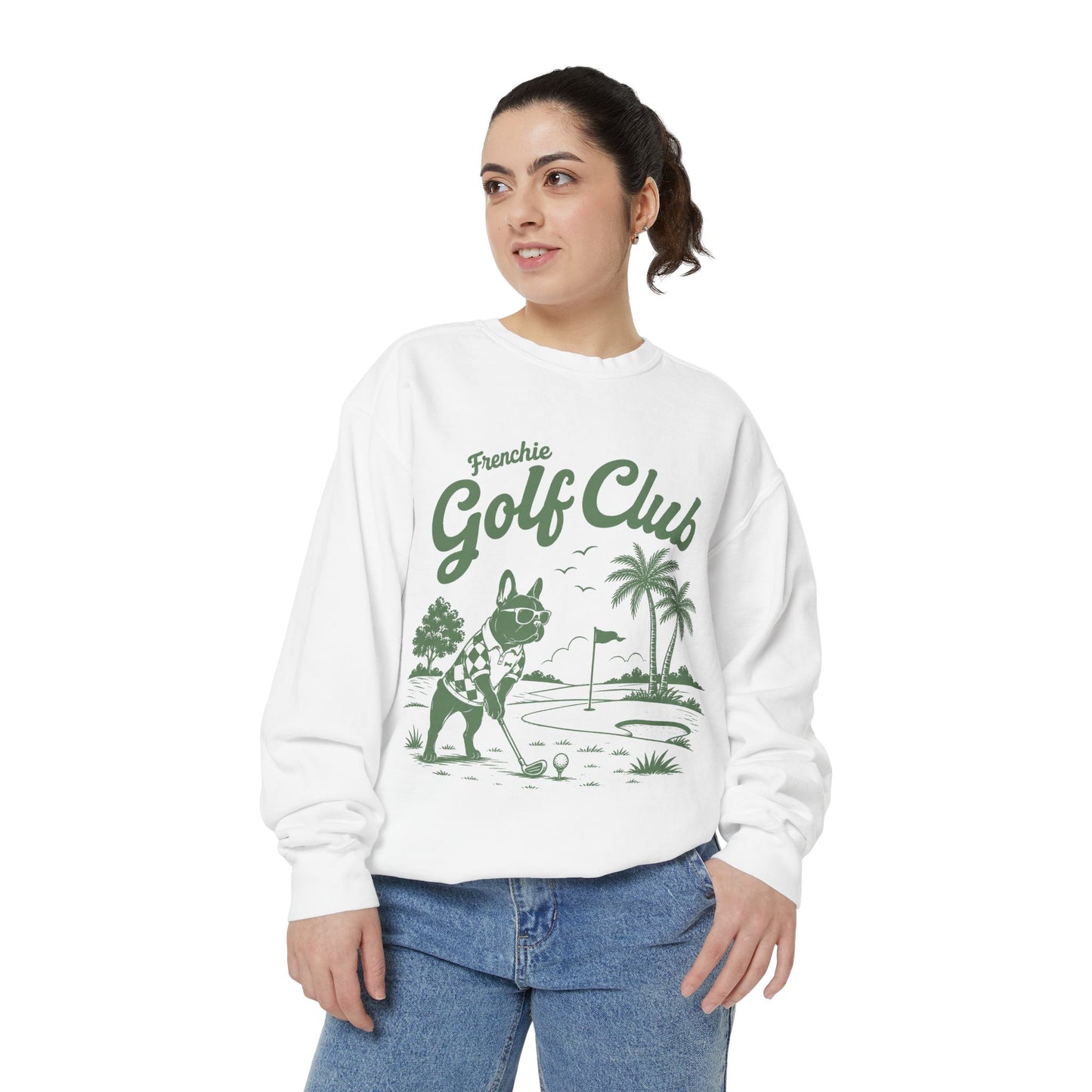 Frenchie Golf Club Sweatshirt — Cute French Bulldog Golfer Pullover