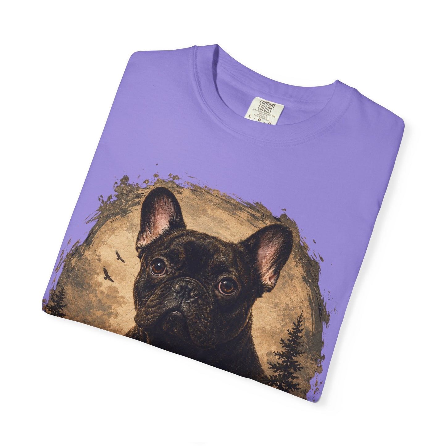 Black French Bulldog Shirt, Vintage Frenchie Nature Tee, Rustic French Bulldog Shirt, Dog Lover Gift, Frenchie Mountain Landscape Tee, Outdoors Dog Shirt, French Bulldog Art