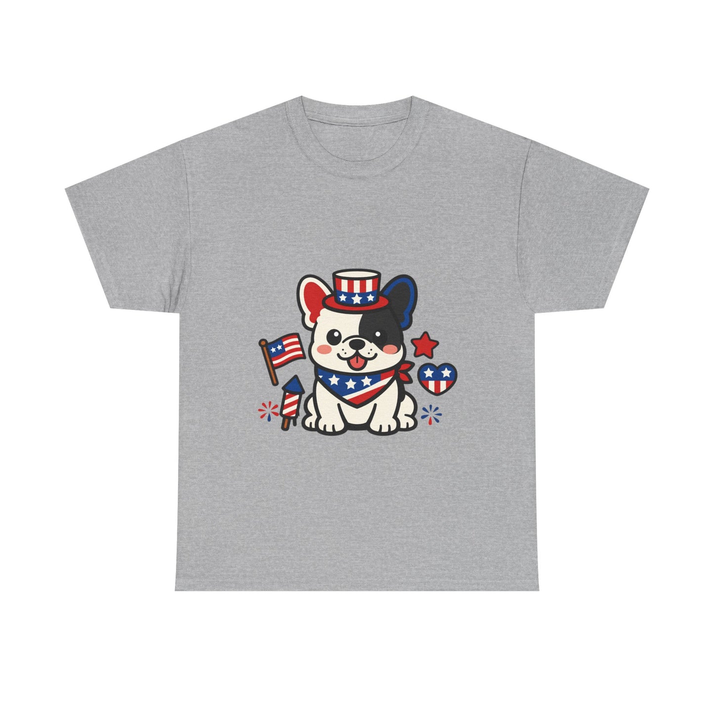 Cute Patriotic French Bulldog Shirt, Kawaii frenchie Fourth of July Tee, American Flag Puppy Shirt, USA Dog Lover Gift, Patriotic Frenchie