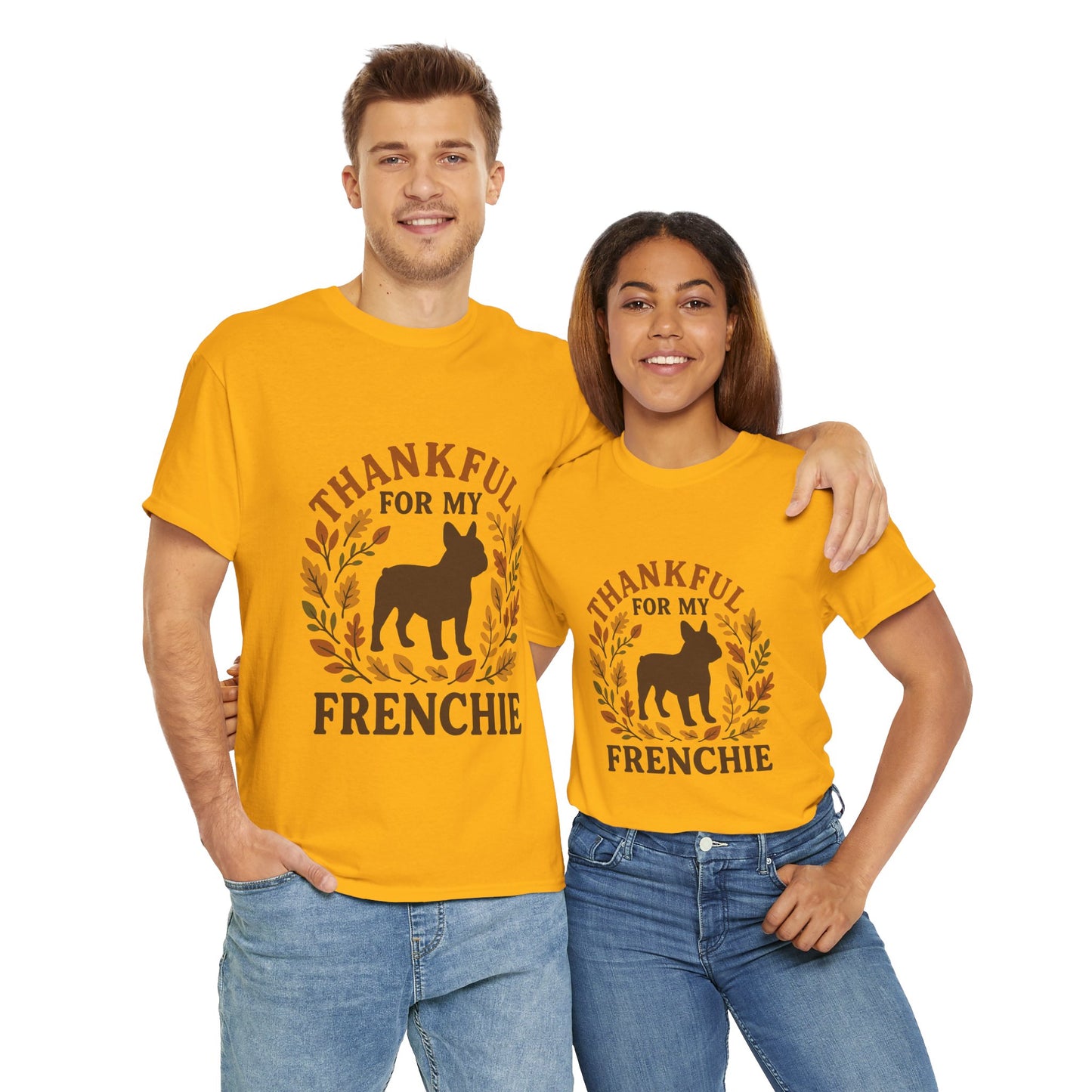 Thankful for My Frenchie Shirt – Fall French Bulldog T-Shirt, Thanksgiving Dog Lover Tee, Autumn Frenchie Gift for Pet Moms & Dads