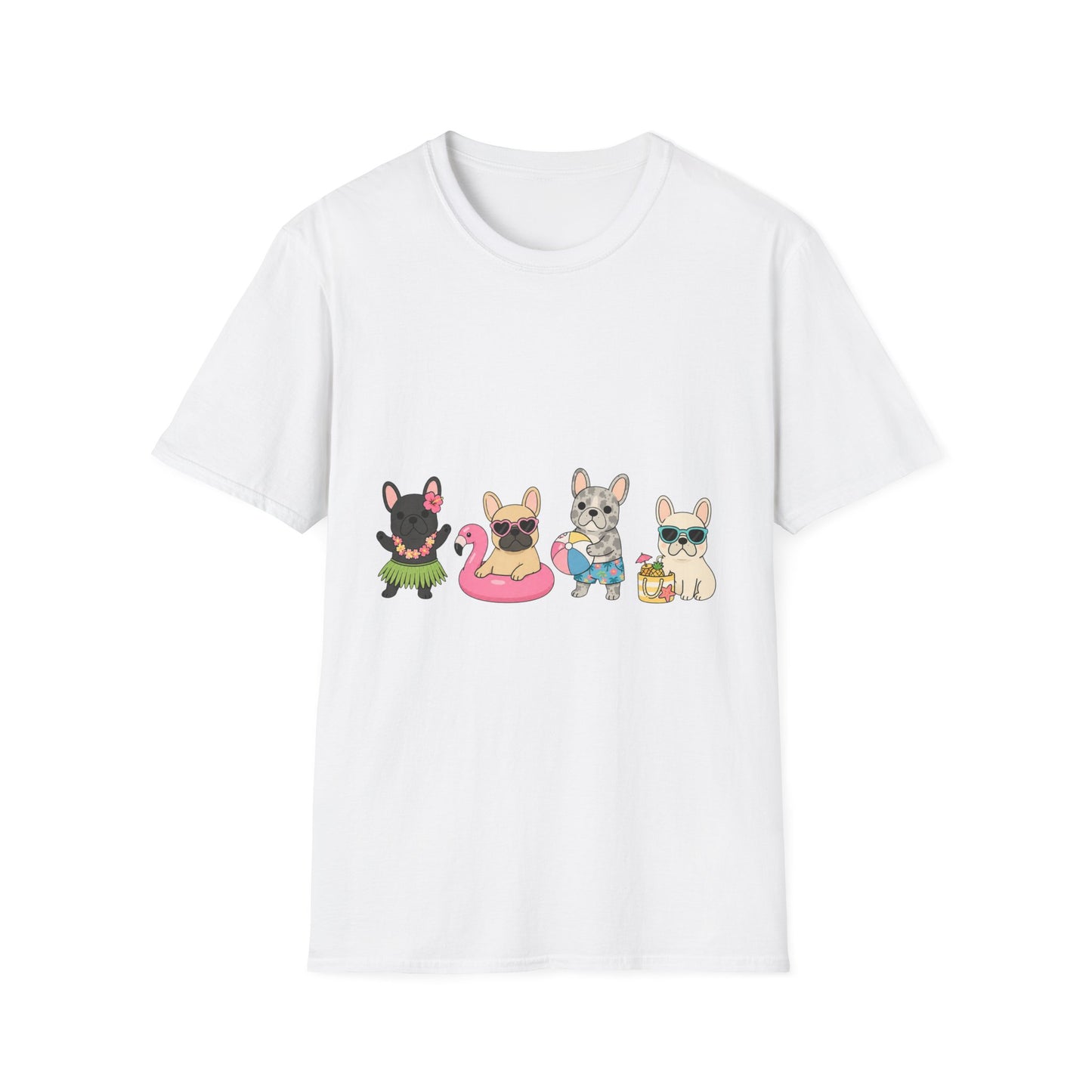 Summer French Bulldog Shirt, Beach Frenchie Tee, Cute Frenchie Summer Shirt, Vacation Dog Mom Shirt, Tropical French Bulldog Graphic Tee