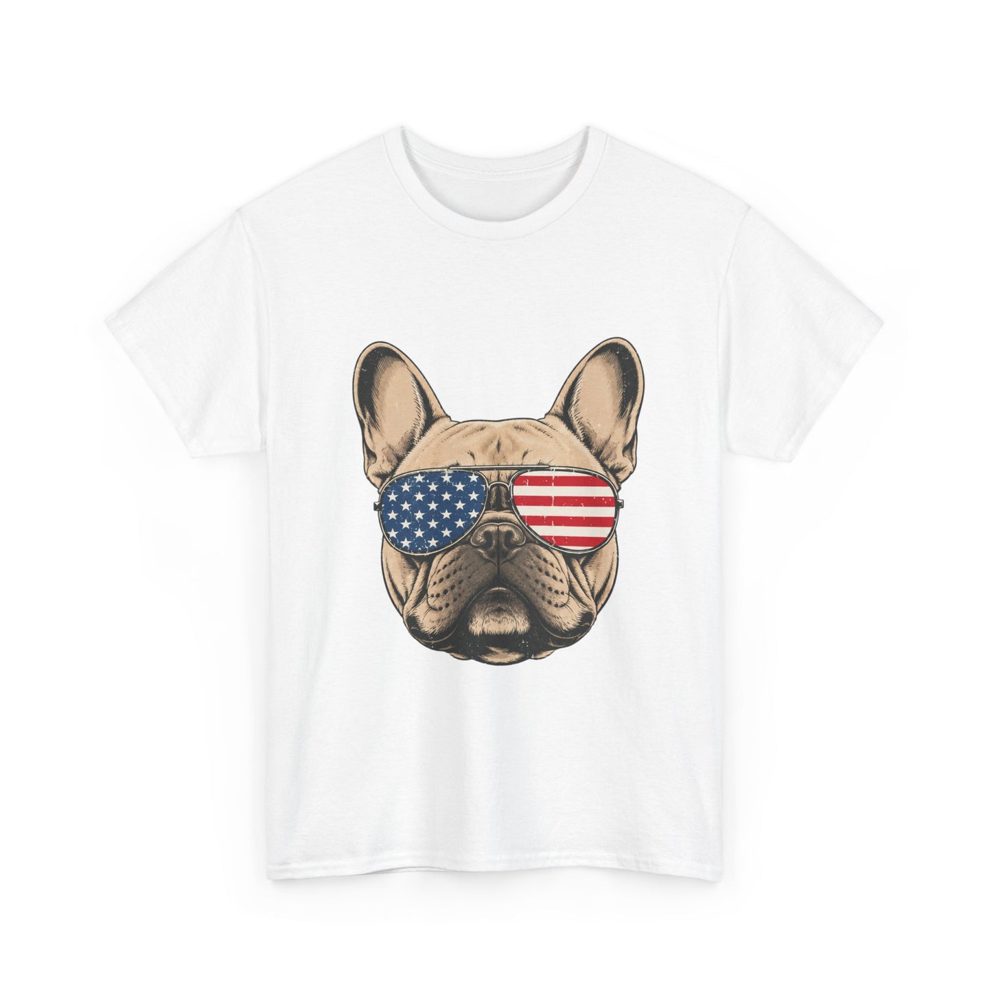 Patriotic French Bulldog Shirt, American Flag Sunglasses Frenchie Tee, Fourth of July Dog Lover Shirt, USA French Bulldog Gift