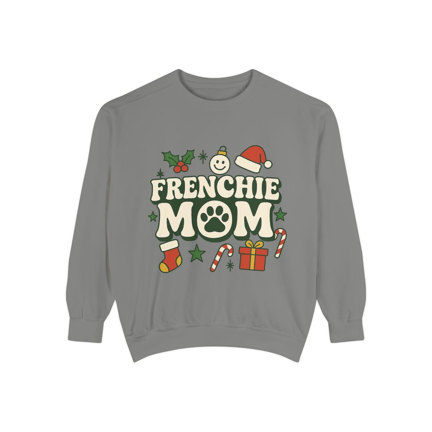 Frenchie Mom Christmas Sweatshirt | Holiday Dog Mom Pullover | Cute French Bulldog Crewneck | Festive Dog Lover Gift Sweater