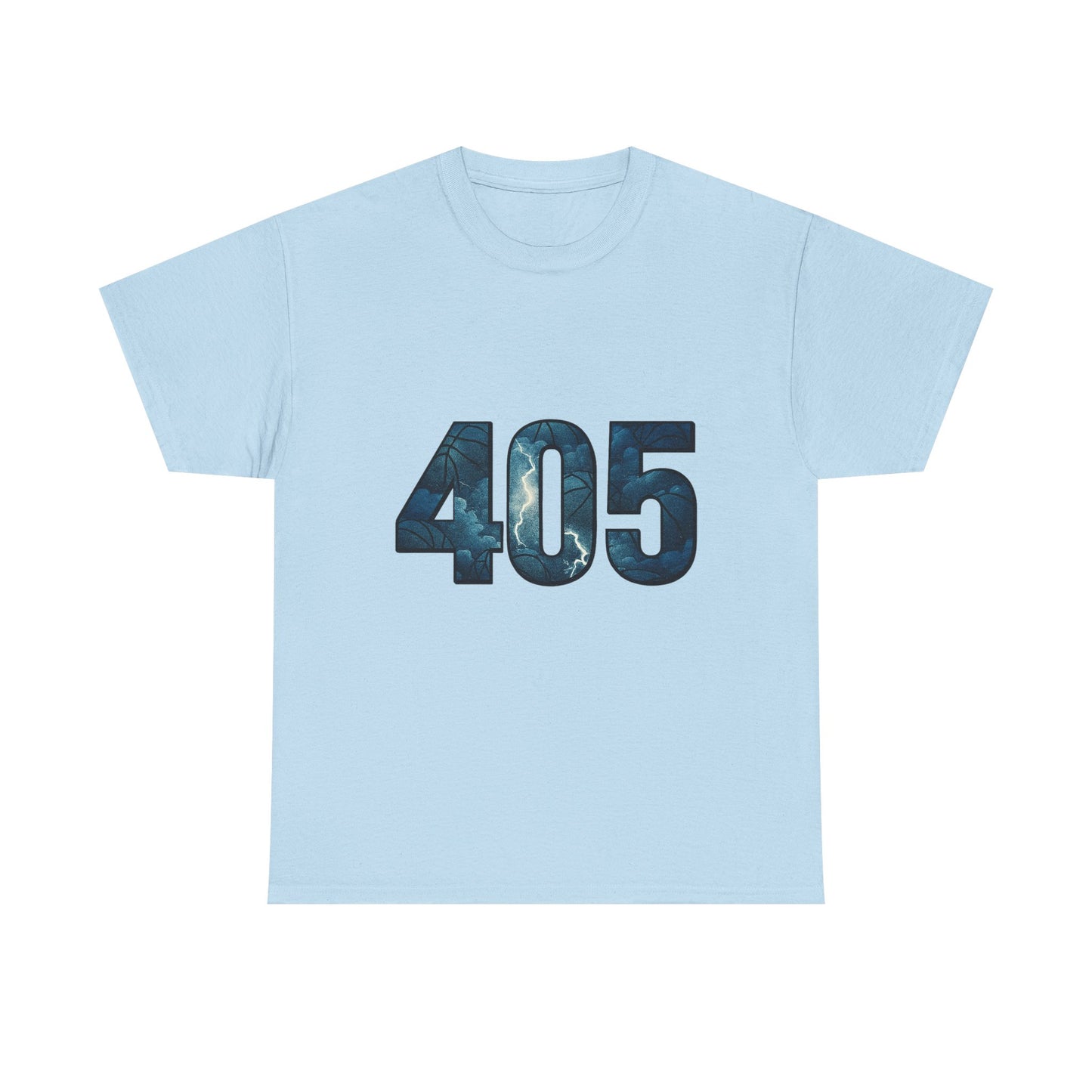 405 Thunder Lightning Tee | OKC Basketball Shirt | Oklahoma Area Code Shirt | Orange & Blue Thunder Fan Graphic Tee | Local Pride Shirt
