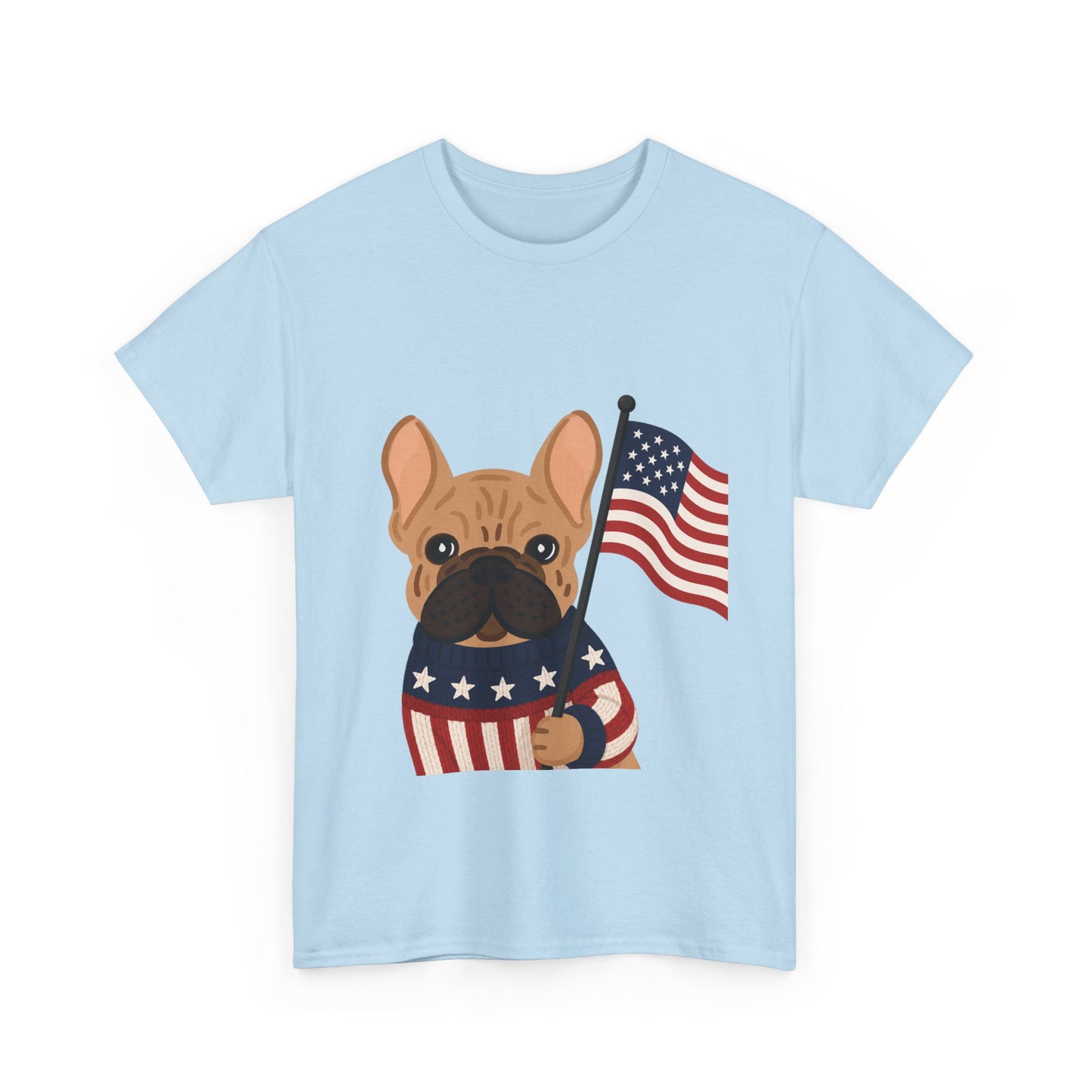 Patriotic French Bulldog Shirt, American Flag Frenchie Tee, Fourth of July Dog Lover Shirt, USA French Bulldog Gift, Patriotic Puppy Sweater Tee