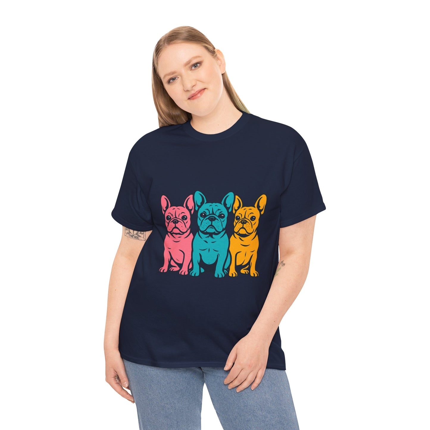 Pop Art French Bulldog T-Shirt | Colorful Frenchie Graphic Tee | Retro Dog Lover Shirt | Bright 80s Style Pet Gift | Fun Unisex Dog Mom Shirt