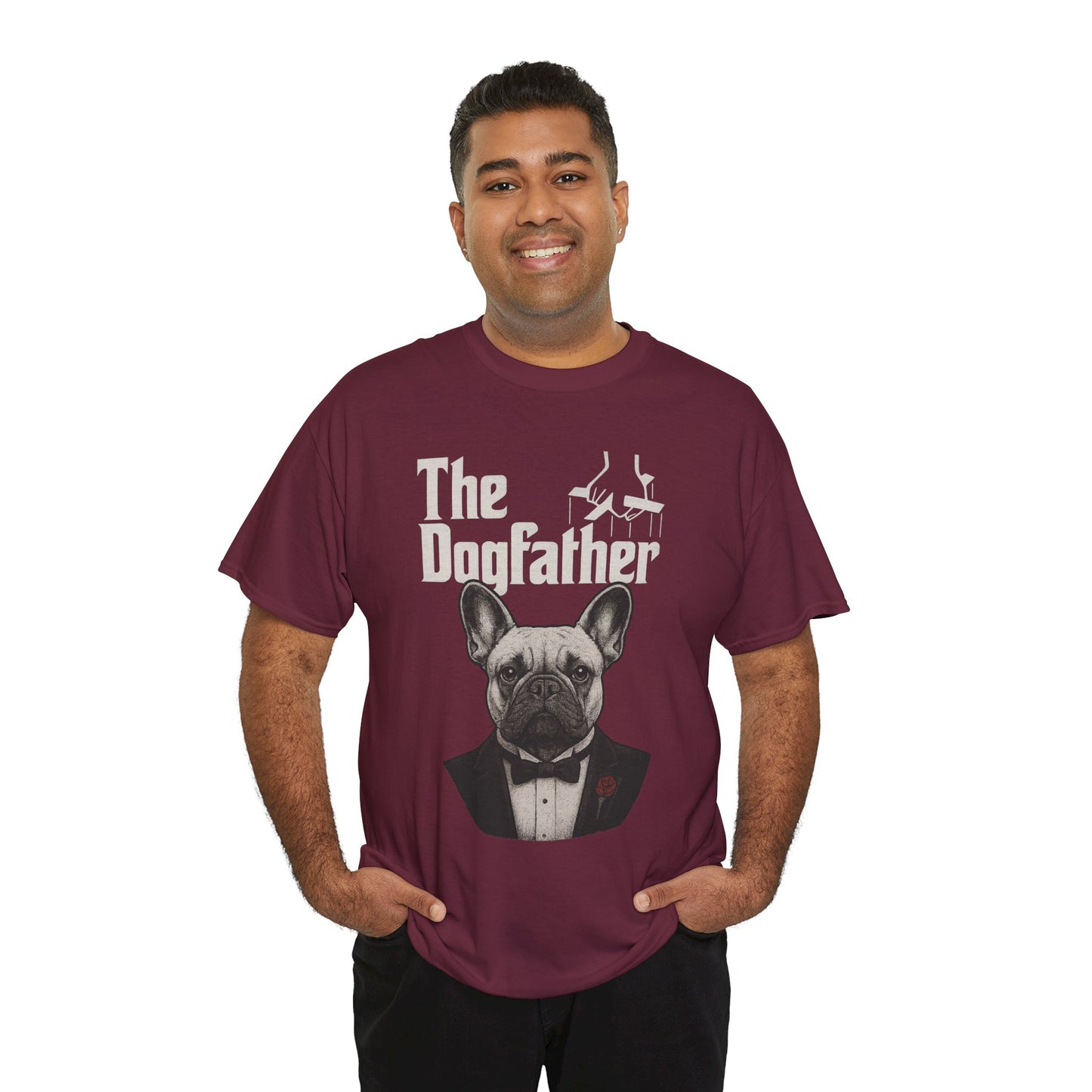 The Dogfather French Bulldog T-Shirt | Funny Dog Dad Tee | Frenchie Lover Gift | Mafia Style Pet Parent Graphic Shirt