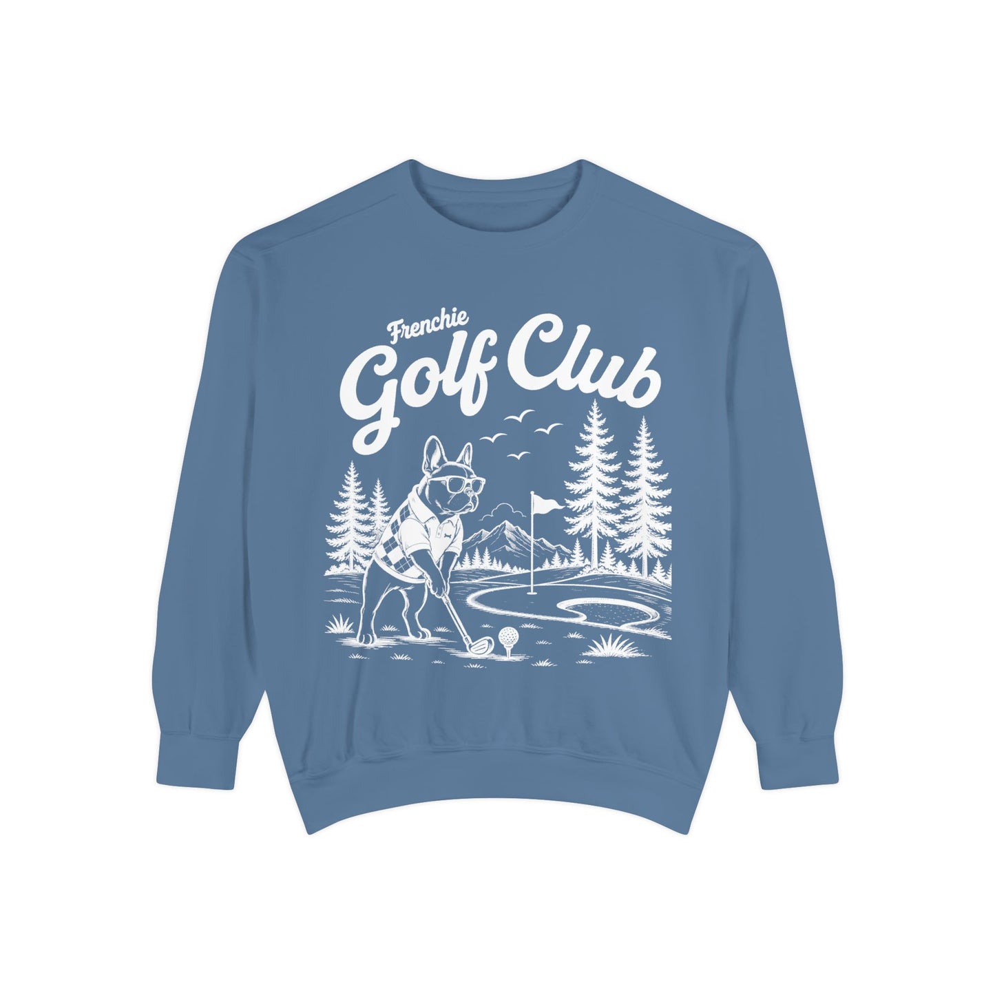 Frenchie Golf Club Sweatshirt, Golfing French Bulldog Crewneck, Golf Lover Dog Sweatshirt, Country Club Frenchie Gift, Vintage Golf Sweatshirt