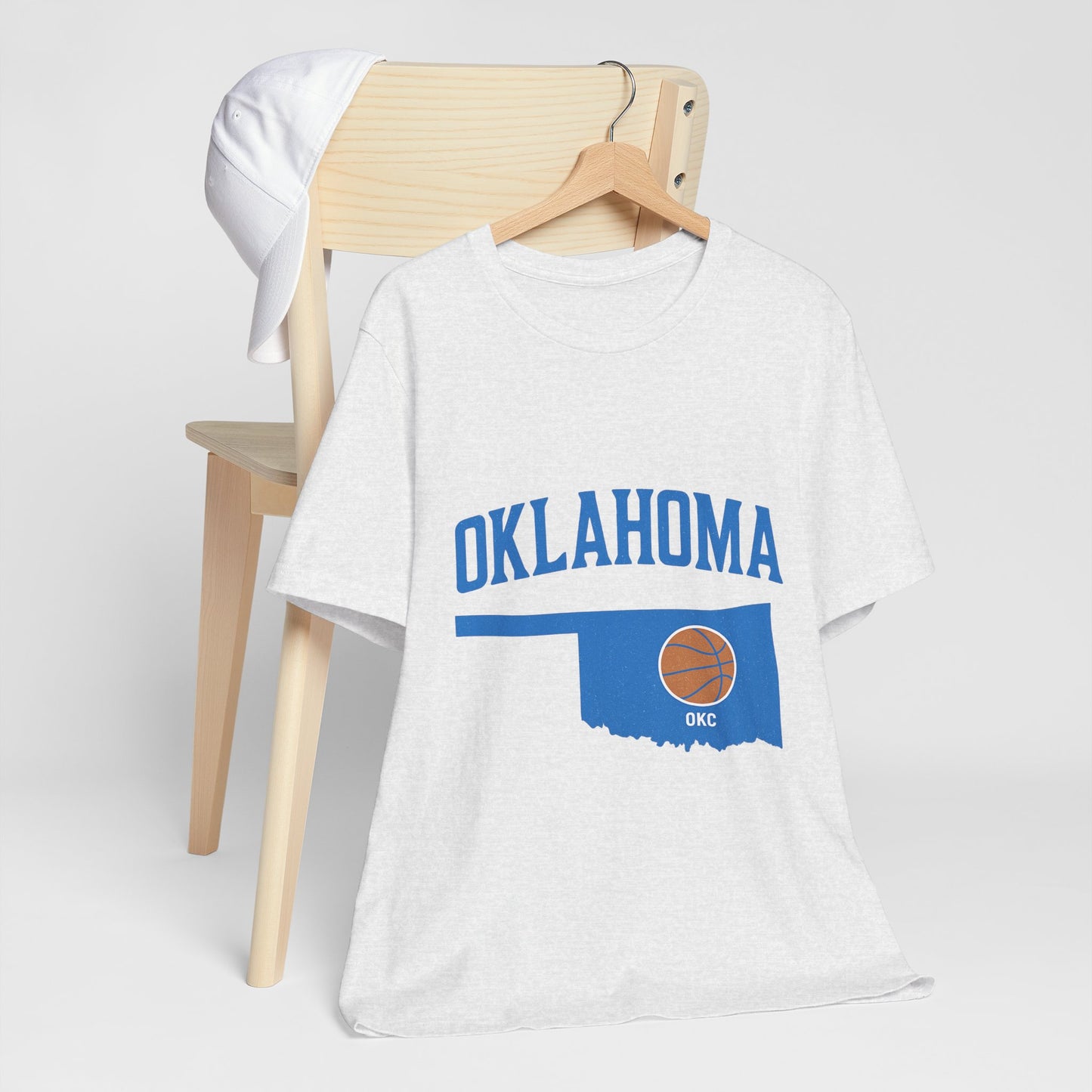 Oklahoma Basketball T-Shirt | OKC State Outline Tee | Blue and Orange Game Day Shirt | Retro Oklahoma Sports Graphic Top