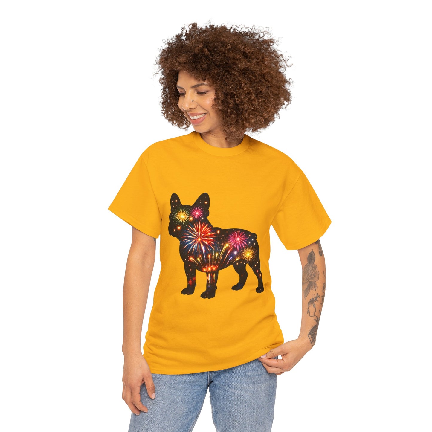 Patriotic French Bulldog Shirt, Fireworks Frenchie Tee, Fourth of July Dog Lover Shirt, Independence Day French Bulldog Gift, USA Dog Tee