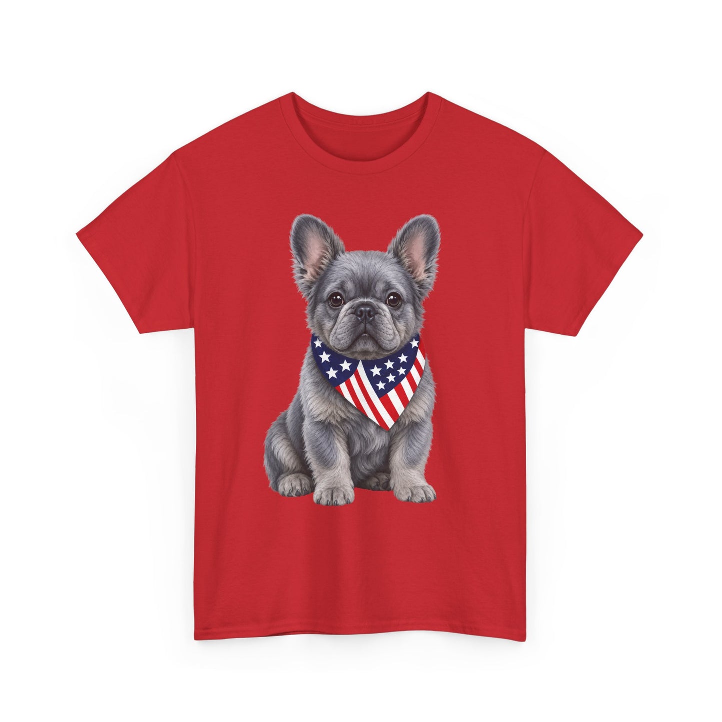 Patriotic Fluffy French Bulldog Shirt, Fluffy Frenchie American Flag Tee, Fourth of July Dog Lover Shirt, USA Fluffy Frenchie Gift