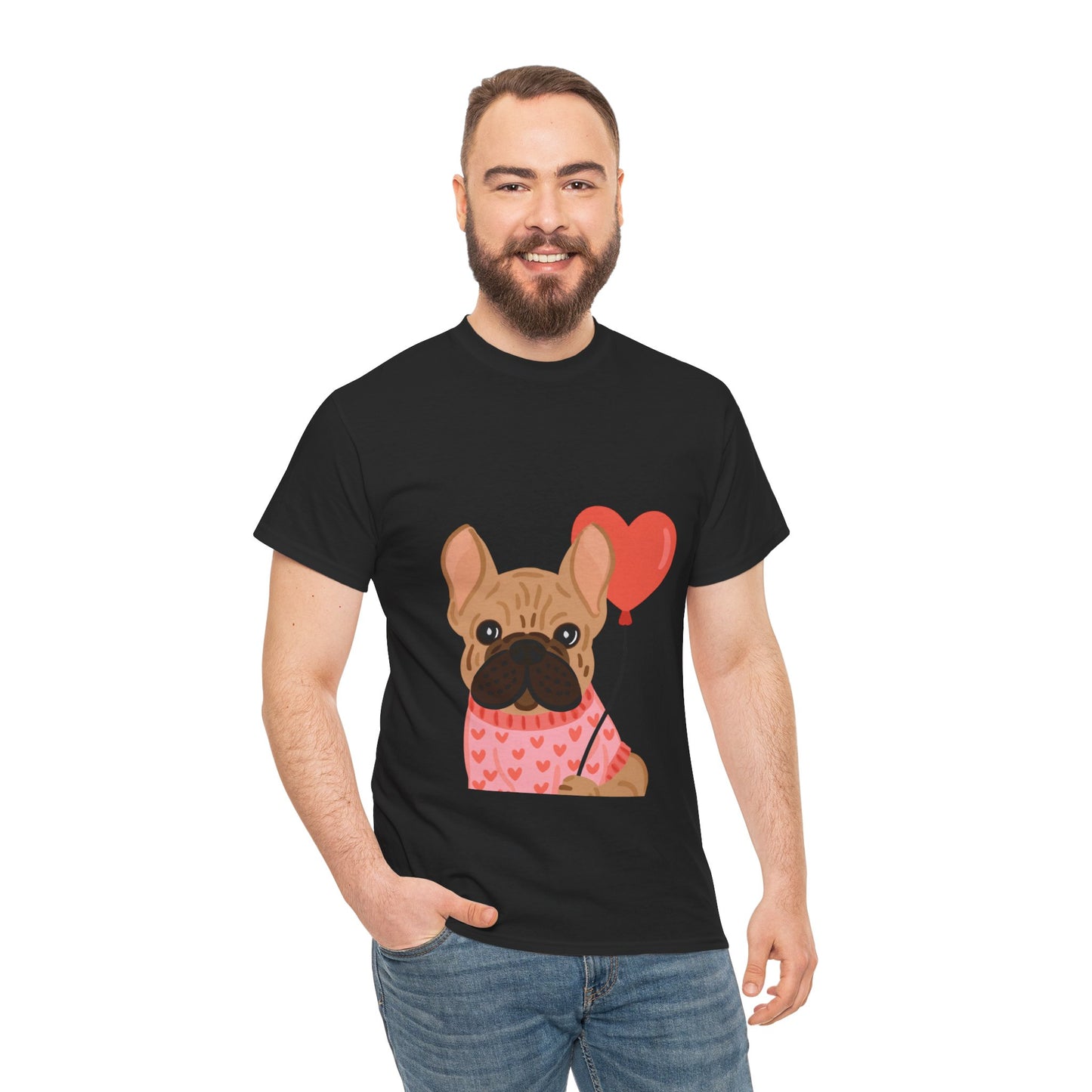 Valentine French Bulldog Shirt, Cute Frenchie Heart Balloon Tee, French Bulldog Valentine Gift, Dog Mom Valentine’s Shirt, Frenchie Love Tee