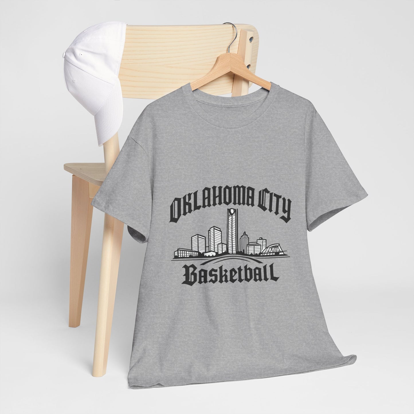 Oklahoma City Basketball Shirt, OKC Skyline Tee, Oklahoma Basketball Fan Shirt, thunder Sports Shirt, Orange Basketball Graphic Tee