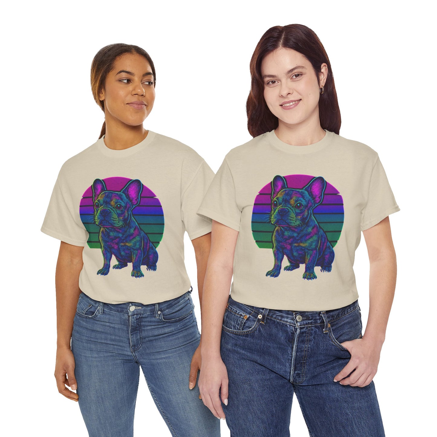 Neon French Bulldog T-Shirt | Retro 80s Frenchie Tee | Colorful Dog Lover Shirt | Electric Frenchie Gift for Men & Women