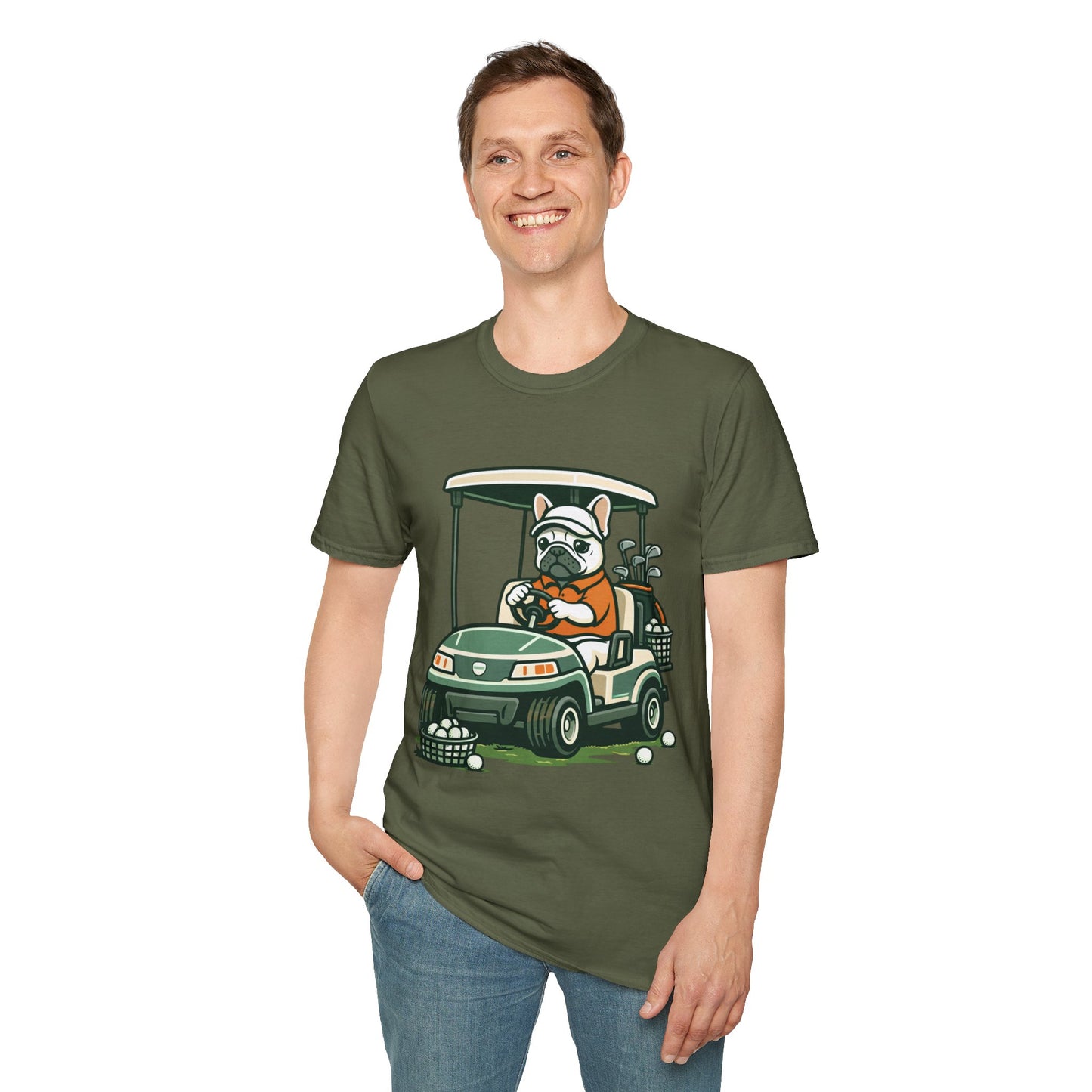 French Bulldog Golf Cart Shirt, Funny Golf Frenchie Tee, Golf Lover Gift, Frenchie Golfer T-Shirt, Golf Cart Dog Shirt, Golf Dad Gift, Cute French Bulldog Apparel