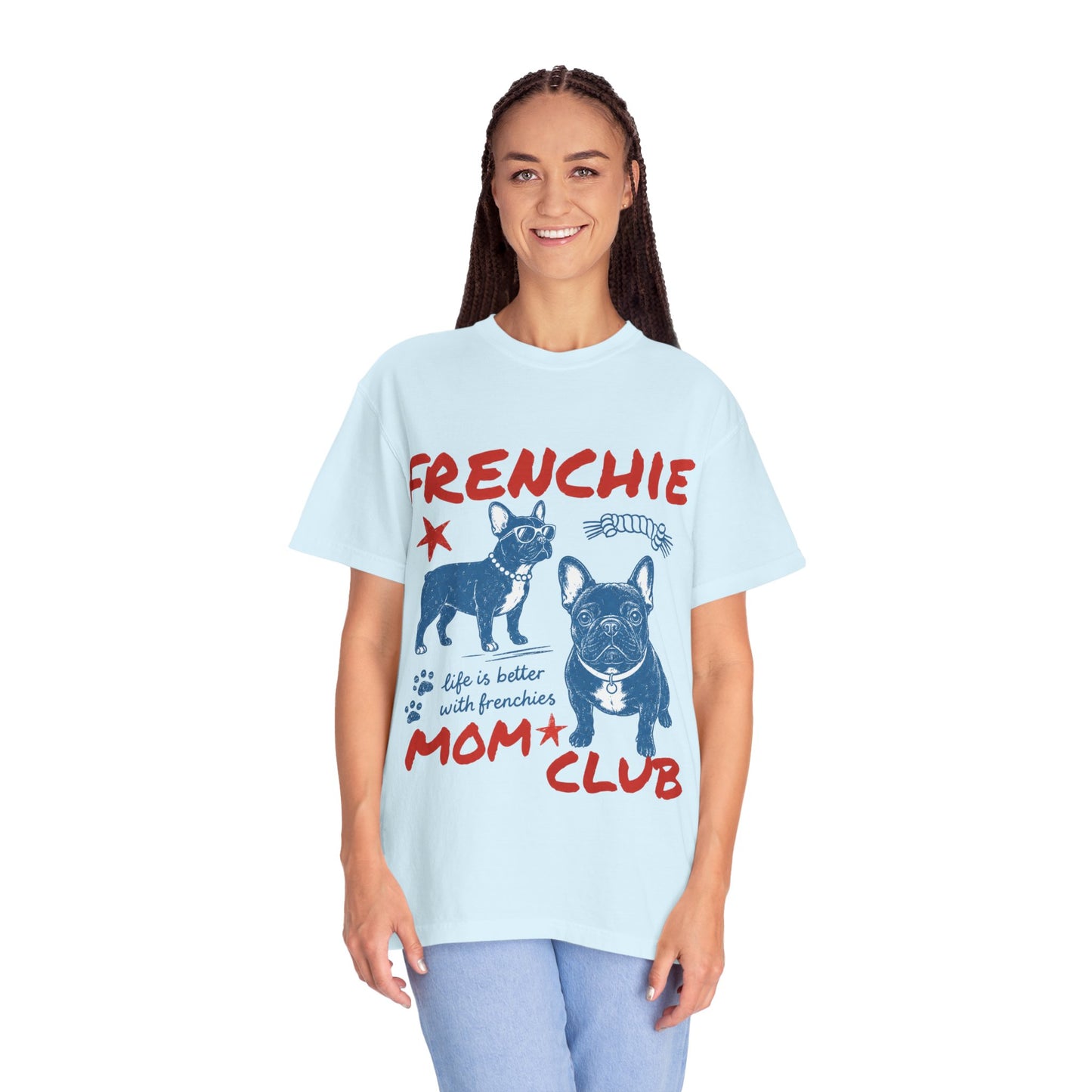 Frenchie Mom Club Shirt, French Bulldog Mom Tee, Frenchie Mama Shirt, Dog Mom Gift, Vintage French Bulldog Graphic Tee, Frenchie Lover Shirt