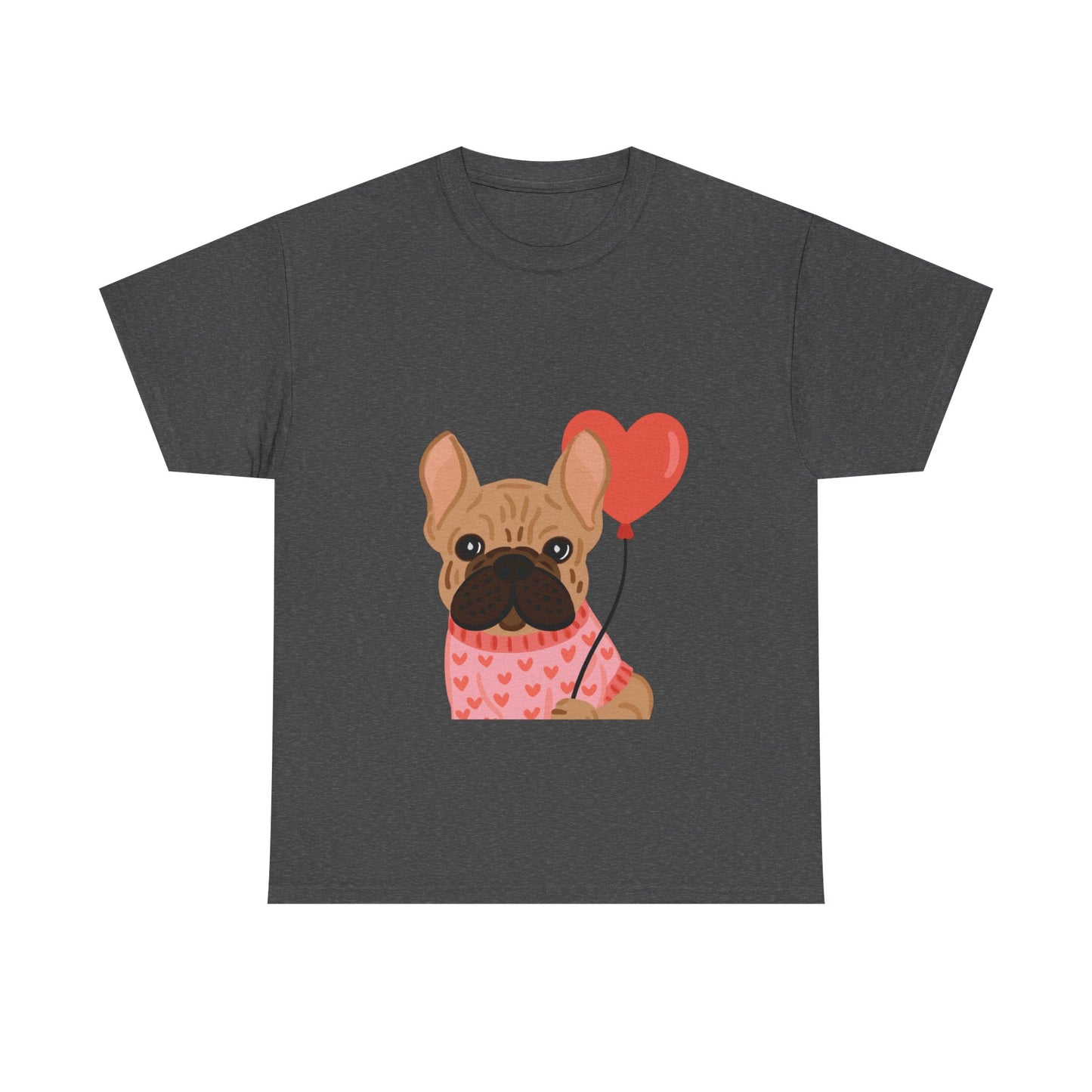 Valentine French Bulldog Shirt, Cute Frenchie Heart Balloon Tee, French Bulldog Valentine Gift, Dog Mom Valentine’s Shirt, Frenchie Love Tee