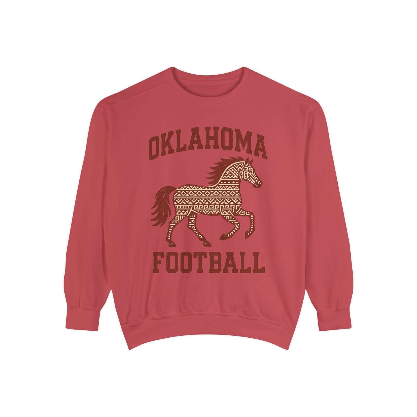 Oklahoma Football Sweatshirt | Western Horse Inspired Pullover | Rustic Game Day Crewneck | Cowboy Oklahoma Graphic Sweater