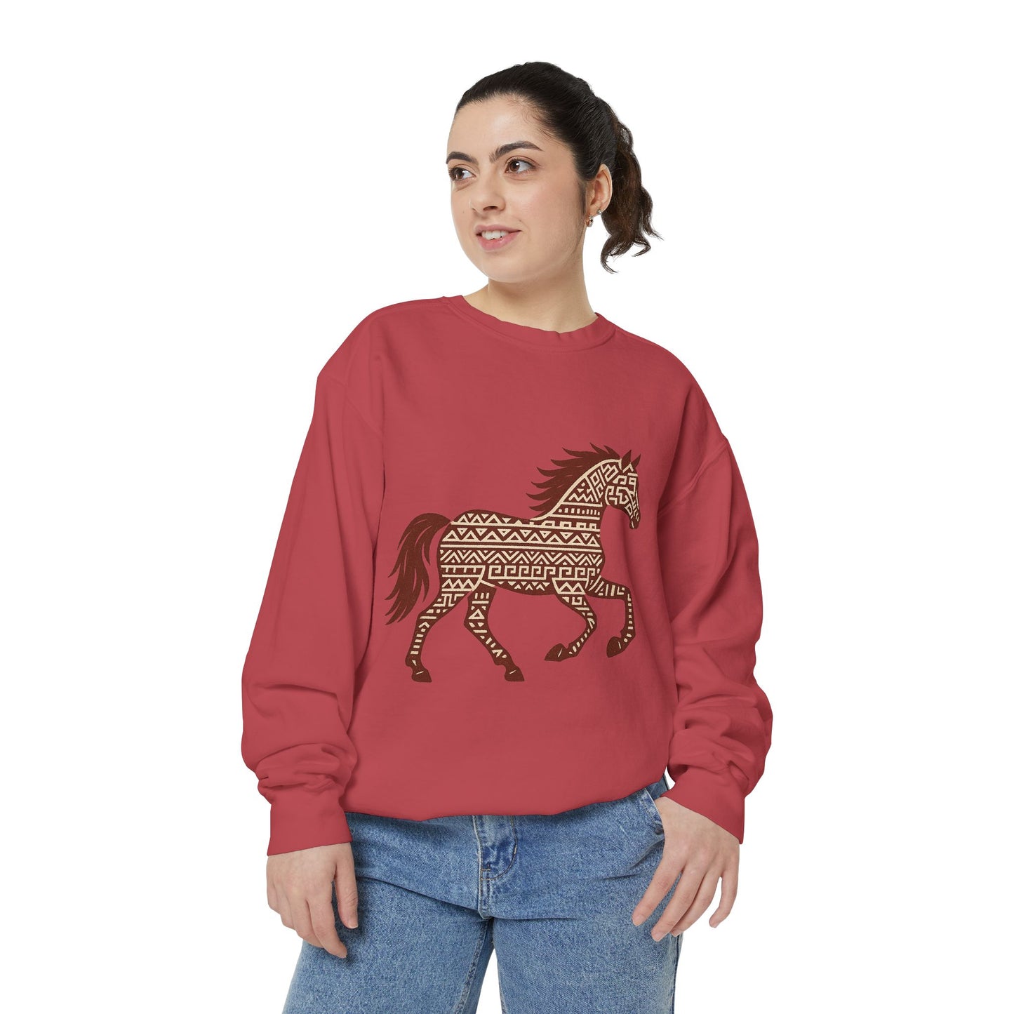 Oklahoma Football Sweatshirt | Aztec Horse Inspired Pullover | Western Game Day Crewneck | Rustic Oklahoma Pride Sweater