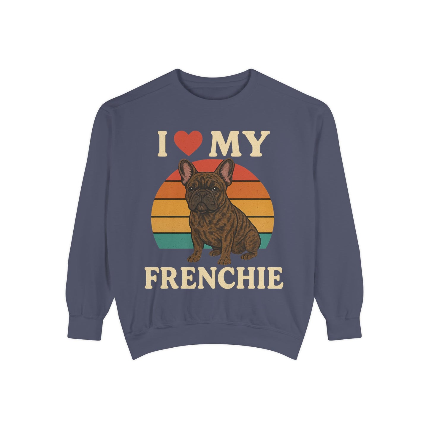 Retro Brindle French Bulldog Pullover | Vintage Frenchie Sweatshirt | Cute Dog Lover Gift | Unisex Cozy French Bulldog Sweater