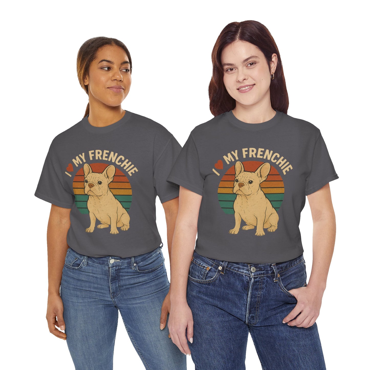 I Love My Frenchie T-Shirt | Retro Cream French Bulldog Tee | Cute Dog Mom Gift | Vintage Frenchie Lover Shirt | Soft Unisex Graphic Top