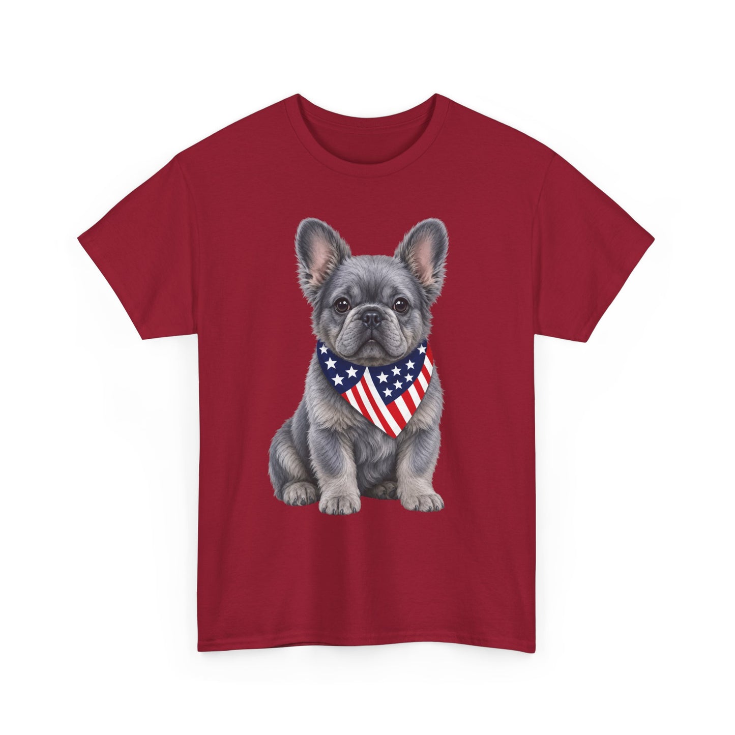Patriotic Fluffy French Bulldog Shirt, Fluffy Frenchie American Flag Tee, Fourth of July Dog Lover Shirt, USA Fluffy Frenchie Gift