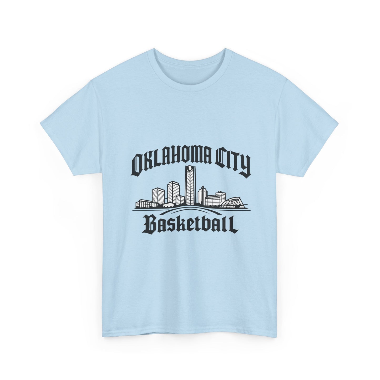 Oklahoma City Basketball Shirt, OKC Skyline Tee, Oklahoma Basketball Fan Shirt, thunder Sports Shirt, Orange Basketball Graphic Tee