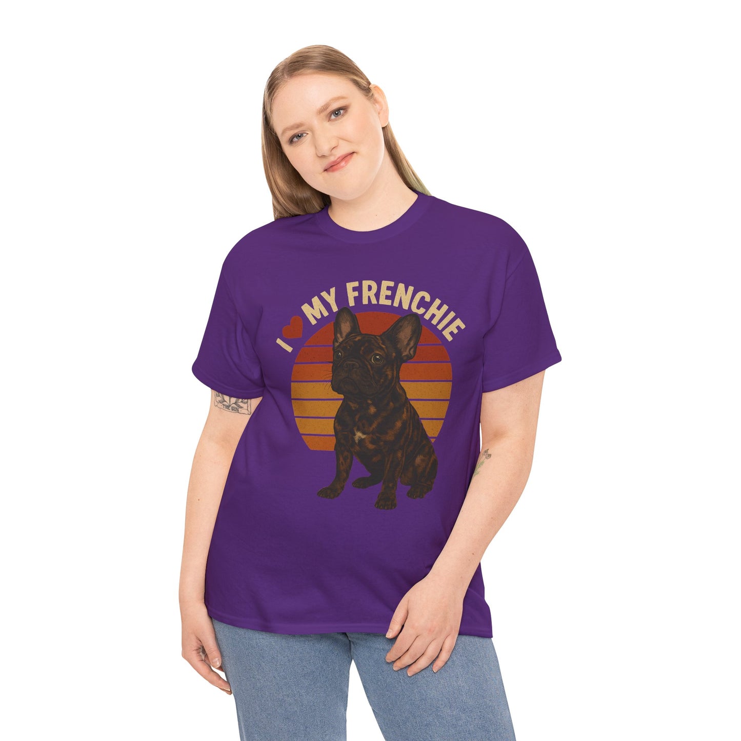 I Love My Frenchie T-Shirt | Merle French Bulldog Retro Tee | Vintage Dog Lover Shirt | Frenchie Mom & Dad Gift