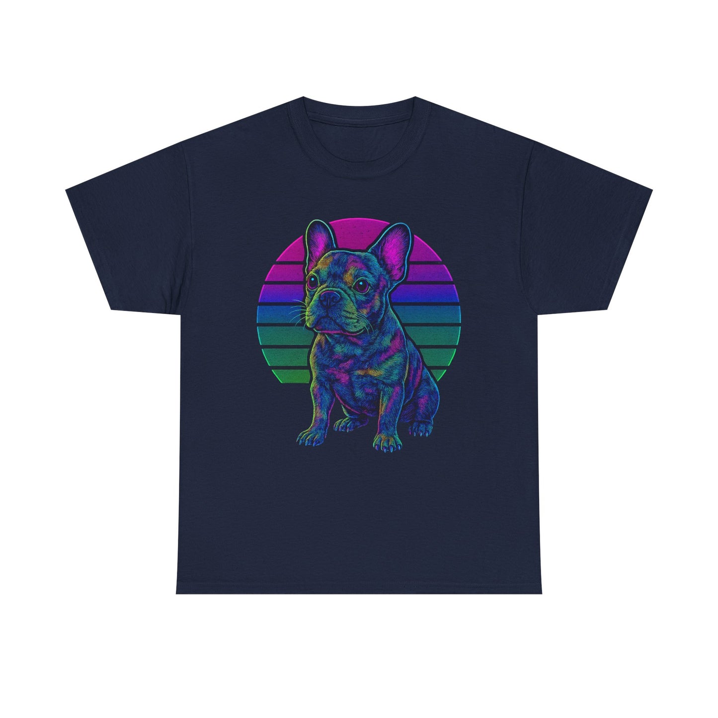 Neon French Bulldog T-Shirt | Retro 80s Frenchie Tee | Colorful Dog Lover Shirt | Electric Frenchie Gift for Men & Women