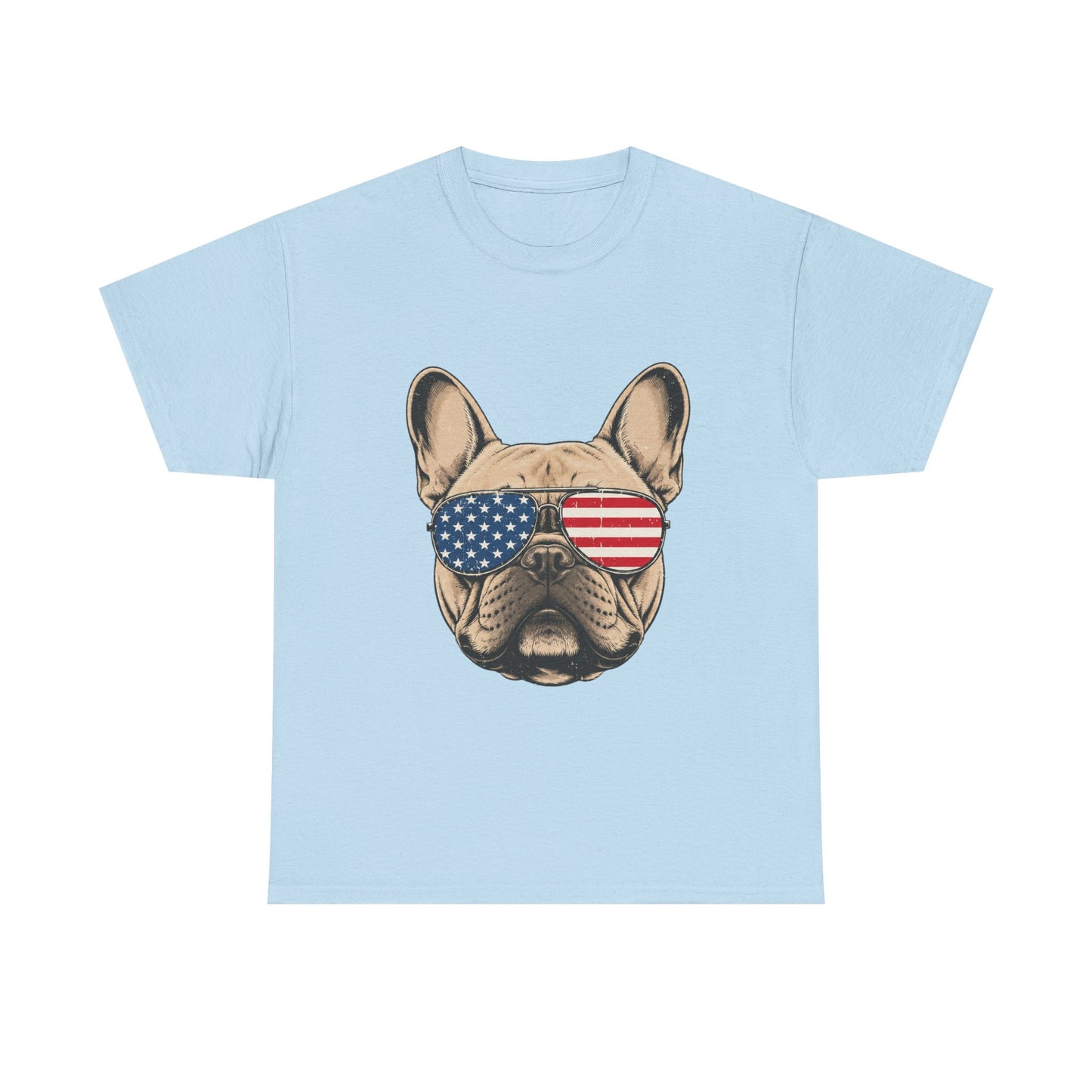 Patriotic French Bulldog Shirt, American Flag Sunglasses Frenchie Tee, Fourth of July Dog Lover Shirt, USA French Bulldog Gift