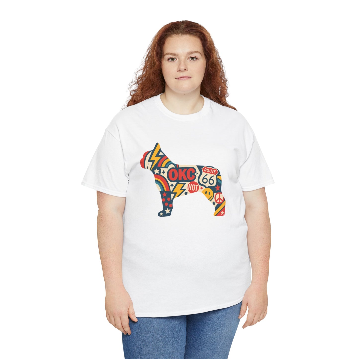 Oklahoma Route 66 French Bulldog T-Shirt | Retro OKC Frenchie Tee | Vintage Route 66 Dog Lover Shirt | Oklahoma Pride Gift for Frenchie Fans