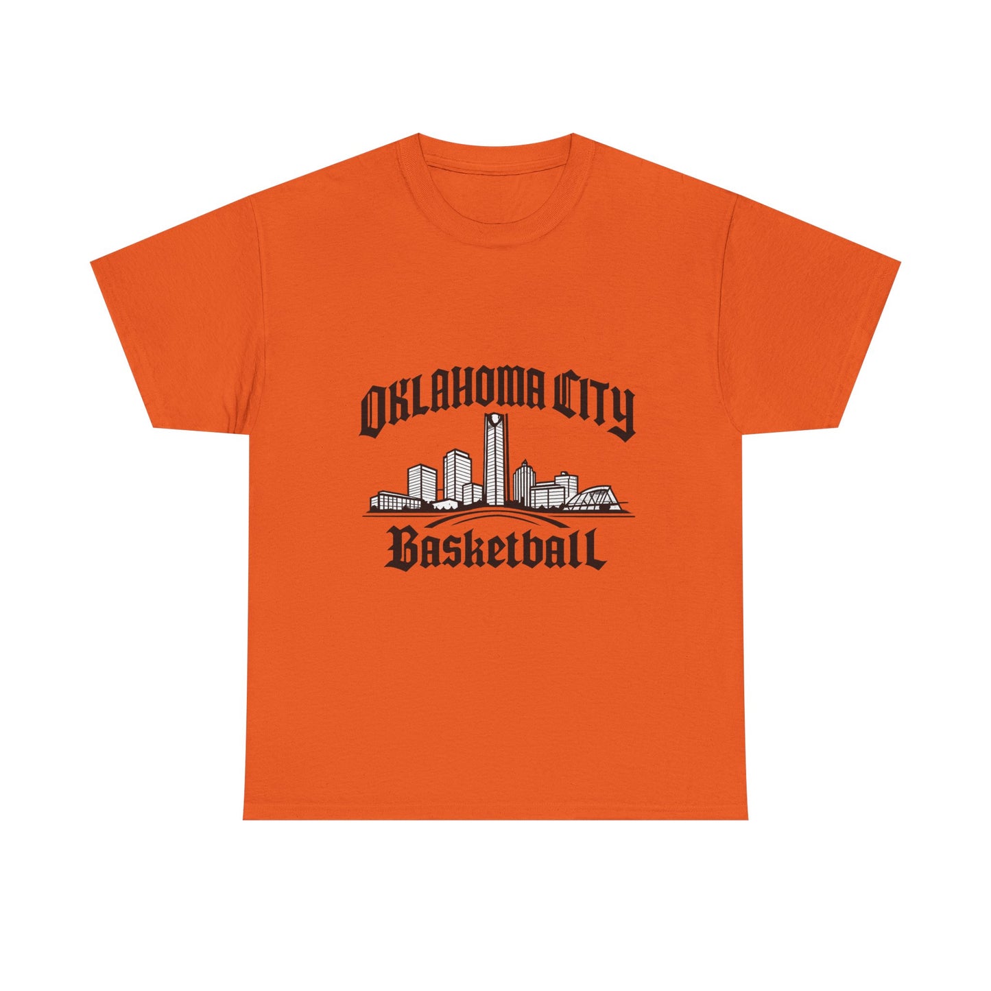 Oklahoma City Basketball Shirt, OKC Skyline Tee, Oklahoma Basketball Fan Shirt, thunder Sports Shirt, Orange Basketball Graphic Tee