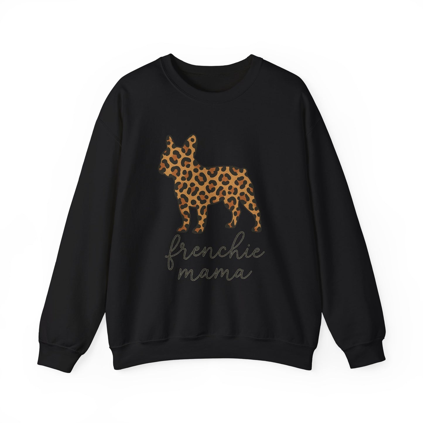 Frenchie Mama Leopard Print Sweatshirt | French Bulldog Mom Crewneck | Cheetah Print Frenchie Sweater | Dog Mom Gift | Cute Animal Print Pullover