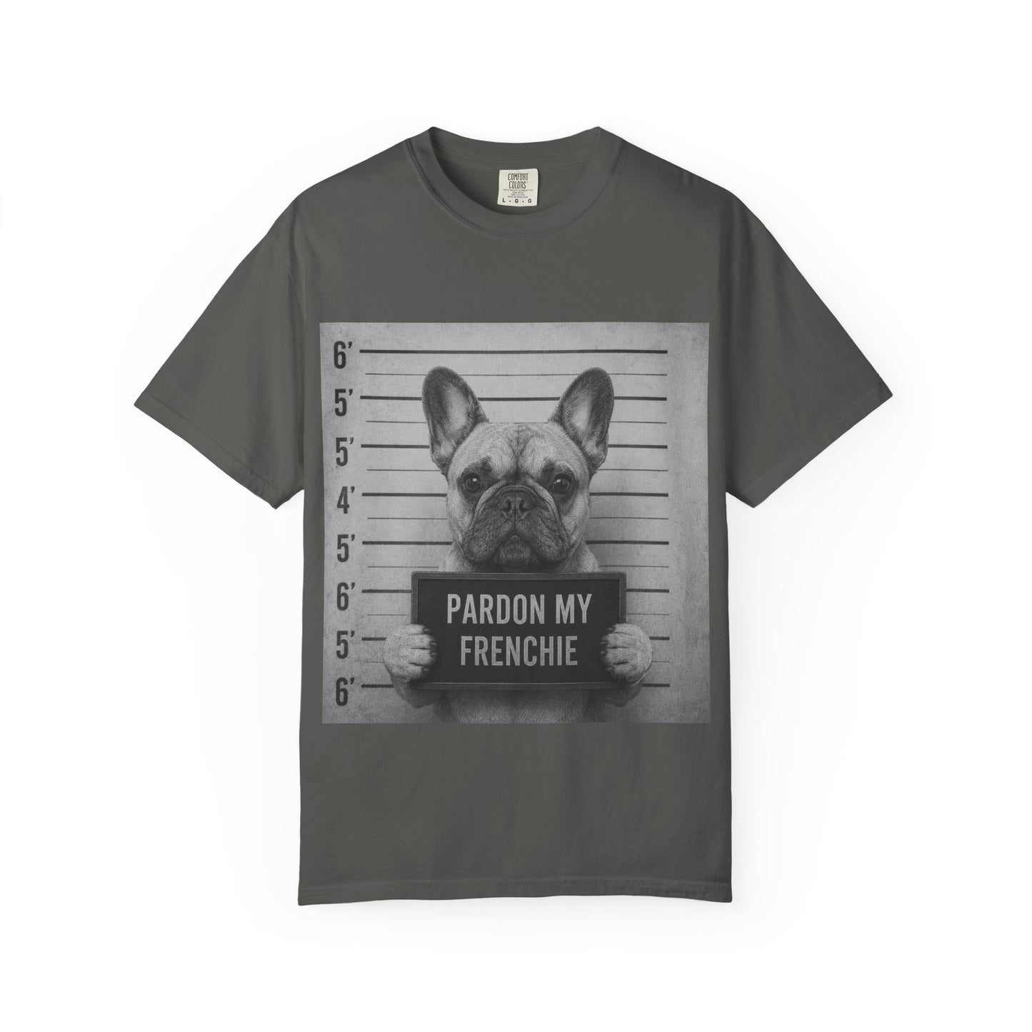 French Bulldog Mugshot T-Shirt – “Pardon My Frenchie” Graphic Tee