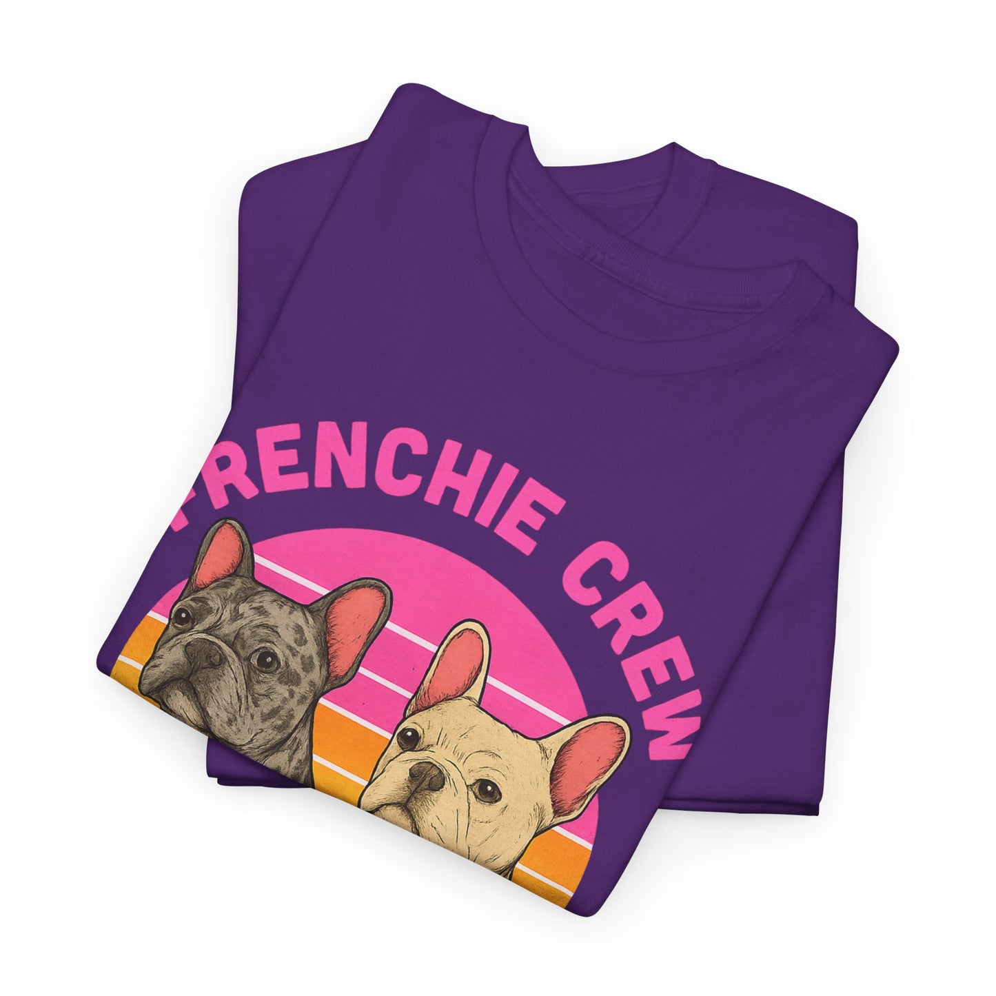 Frenchie Crew T-Shirt | Retro French Bulldog Tee | Merle & Cream Frenchie Dog Lover Shirt | Cute Gift for Frenchie Moms & Dads