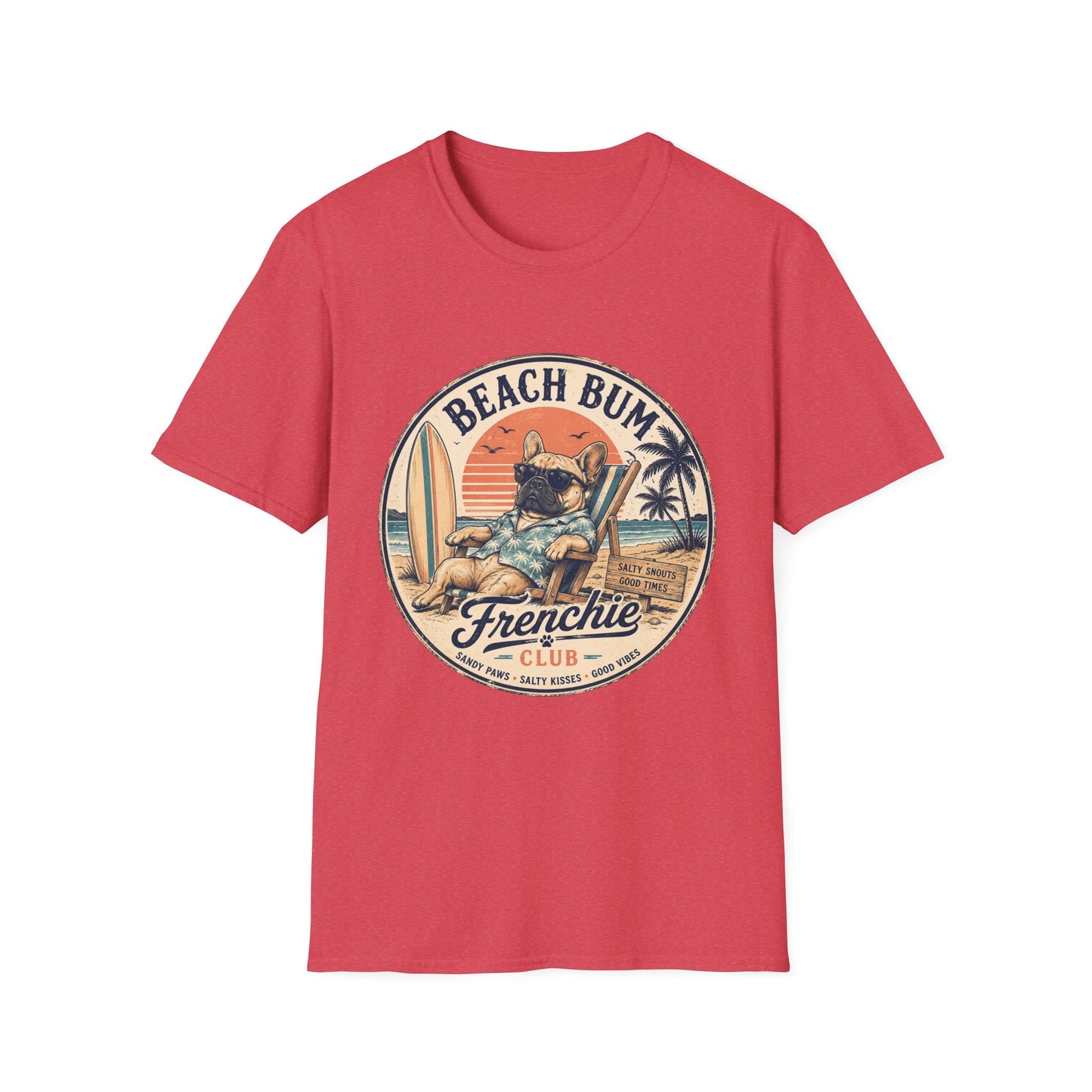 Beach Bum French Bulldog Shirt, Frenchie Beach Club Tee, Summer Frenchie Shirt, Dog Mom Beach Shirt, Coastal French Bulldog Graphic Tee
