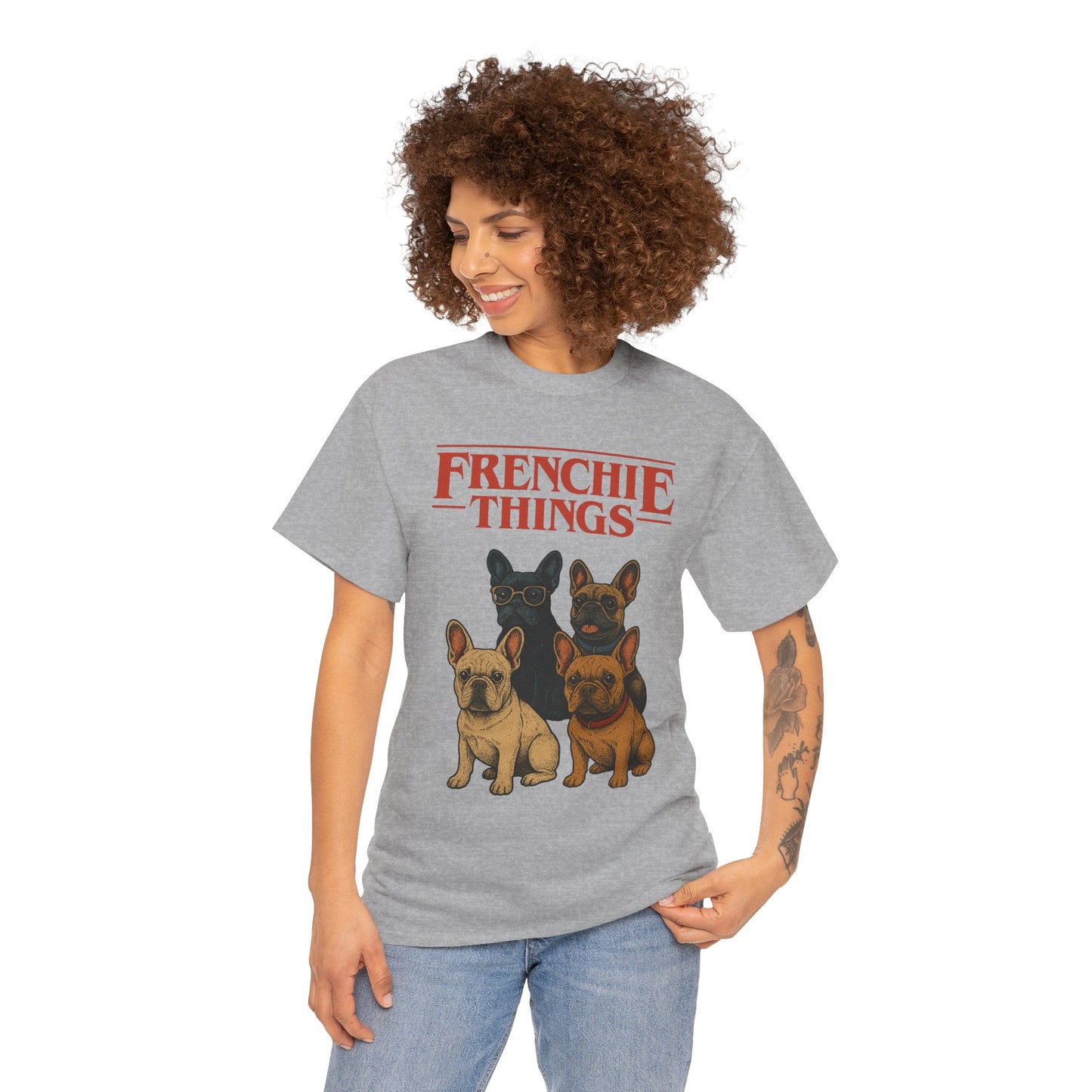 Frenchie Things Unisex Heavy Cotton Tee - Cute Dog Lover Shirt, Pet Gift, Casual Wear, Birthday Gift, Animal T-Shirt