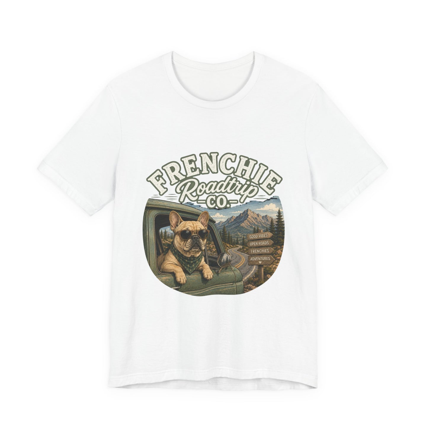 Frenchie Roadtrip Co Shirt, French Bulldog Road Trip Tee, Adventure Frenchie Shirt, Camping Dog Shirt, Travel Lover Gift, Vintage French Bulldog Tee, Outdoor Dog Apparel