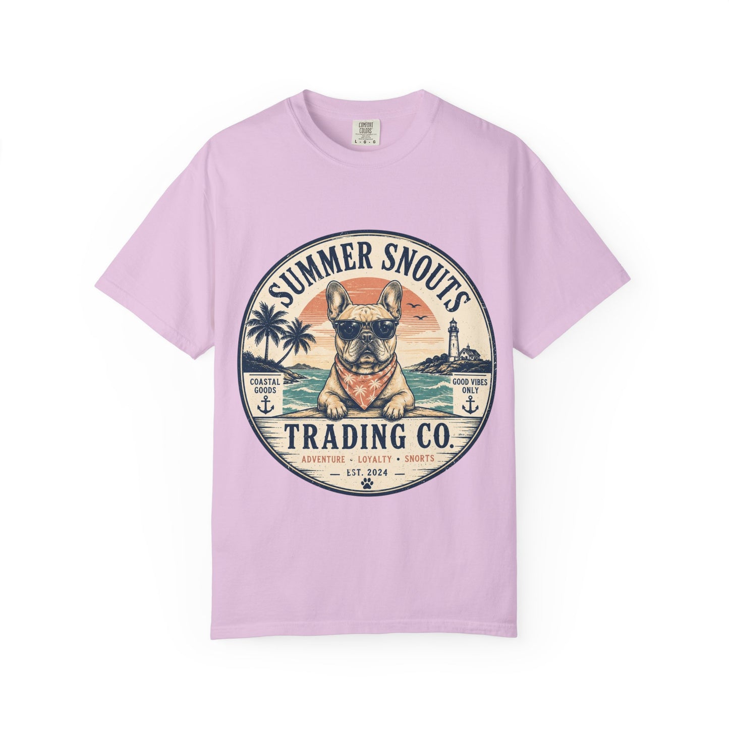 Summer Snouts Trading Co. T-Shirt — Vintage Beach French Bulldog Graphic Tee