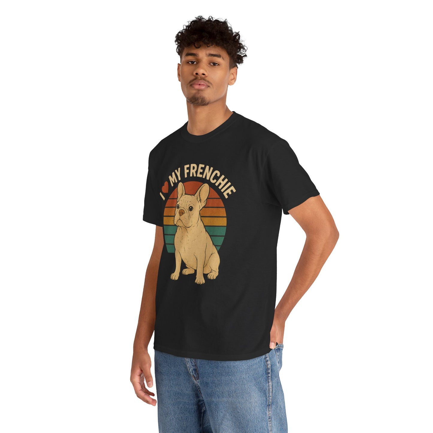 I Love My Frenchie T-Shirt | Retro Cream French Bulldog Tee | Cute Dog Mom Gift | Vintage Frenchie Lover Shirt | Soft Unisex Graphic Top