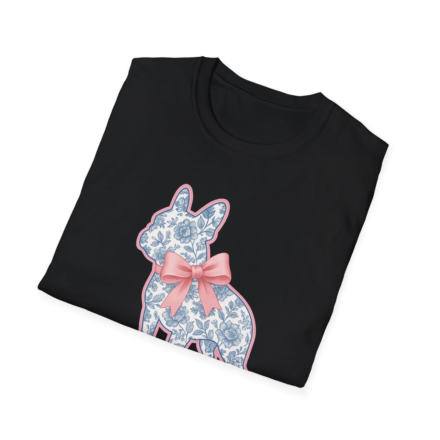 Frenchie Mama Shirt – Floral French Bulldog Silhouette Tee with Pink Bow, Dog Mom Gift, Cute Frenchie Lover T-Shirt, Pastel Dog Mom Apparel