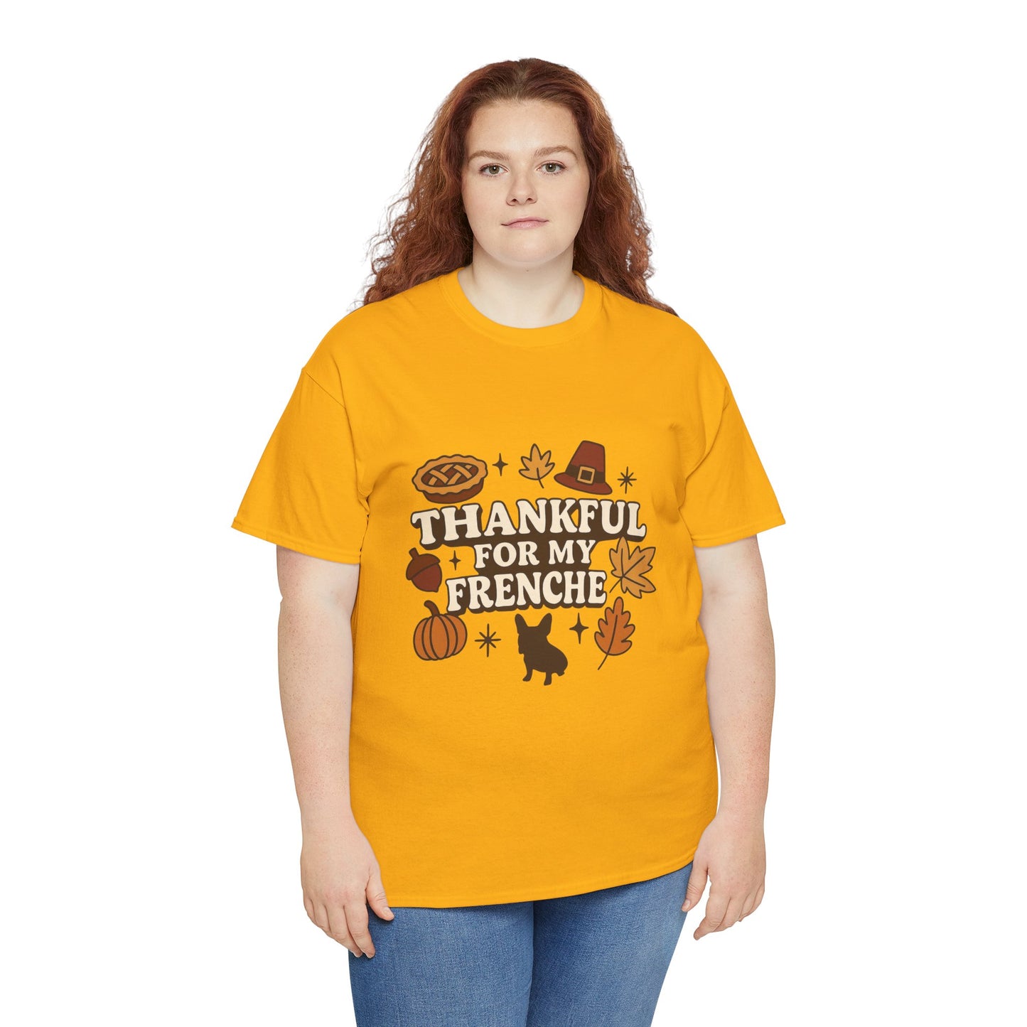 Thankful for My Frenchie Shirt – Thanksgiving French Bulldog Tee, Fall Dog Lover Gift, Autumn Pet Parent T-Shirt, Cute Pumpkin Pie Graphic