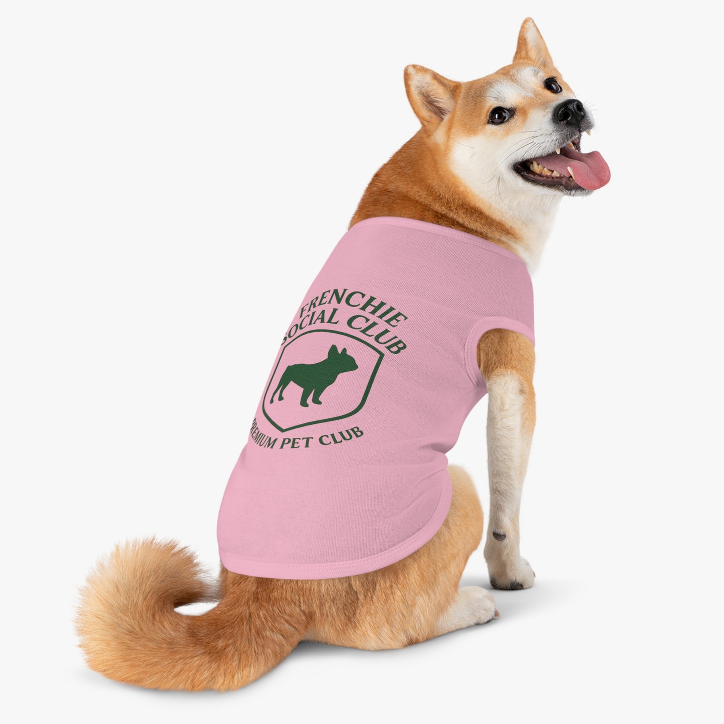 Frenchie Social Club Pet Tank Top, Cute Dog Apparel, French Bulldog Shirt, Pet Fashion, Summer Dog Outfit