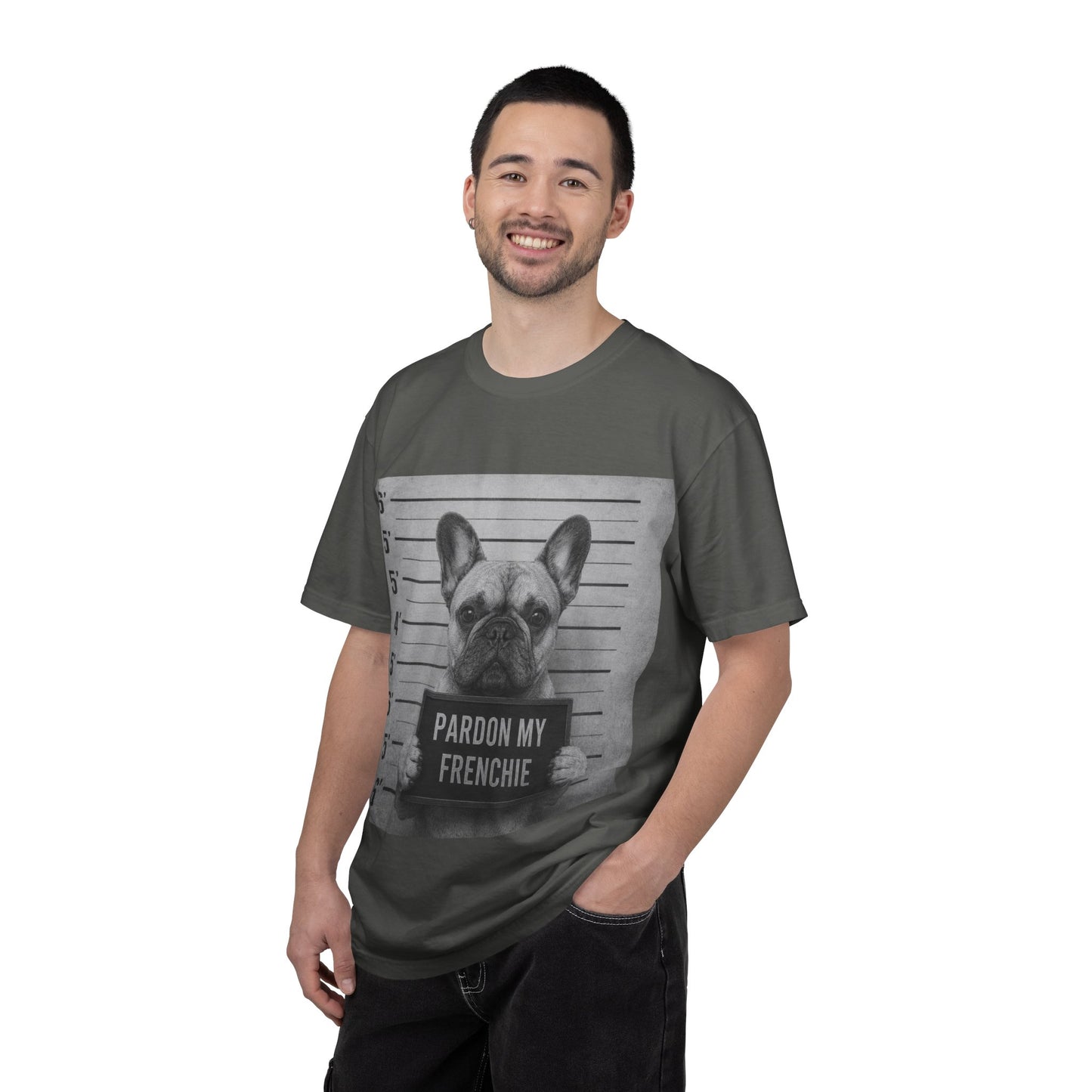 French Bulldog Mugshot T-Shirt – “Pardon My Frenchie” Graphic Tee